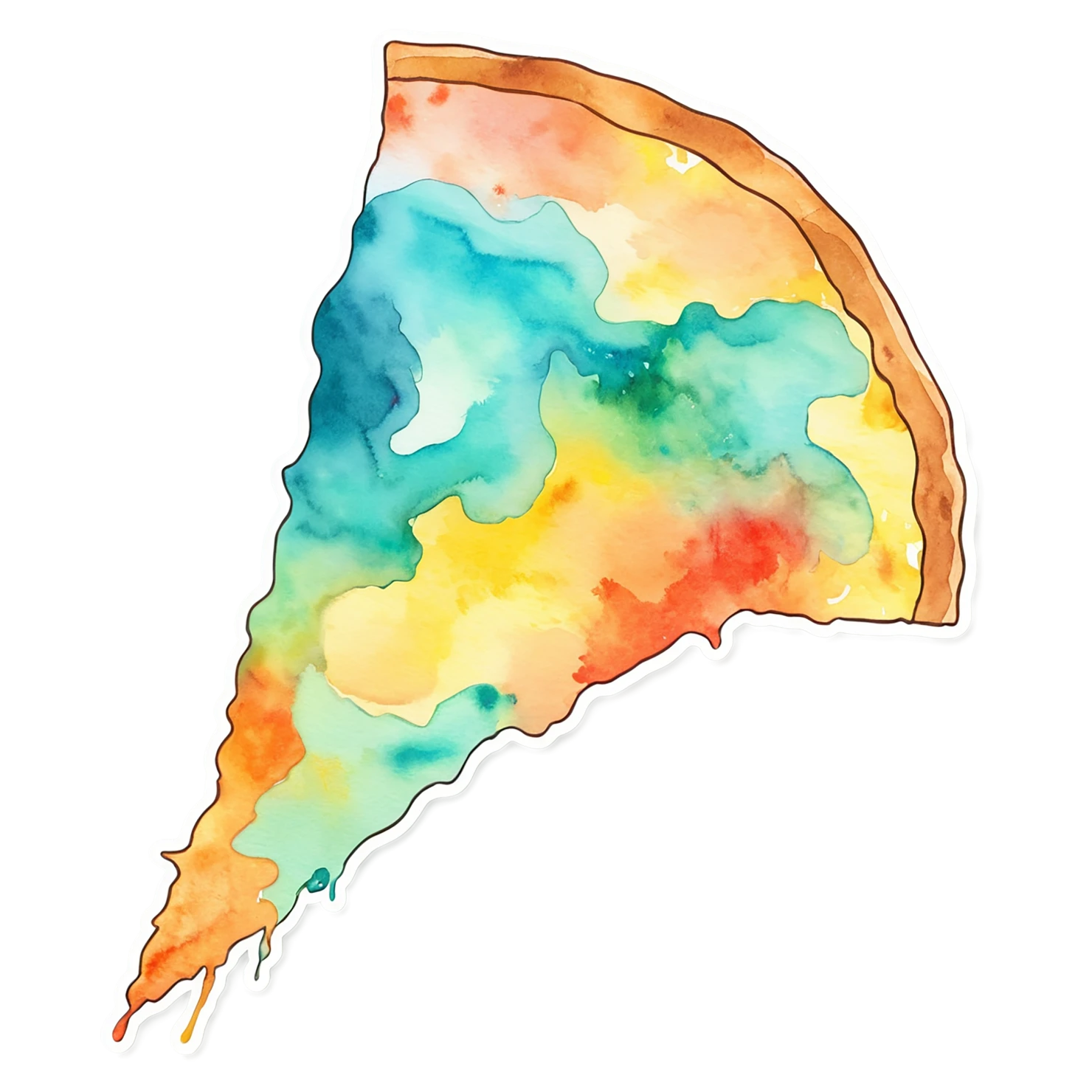 Pizza watercolor sticker isolated on transparent background #20815