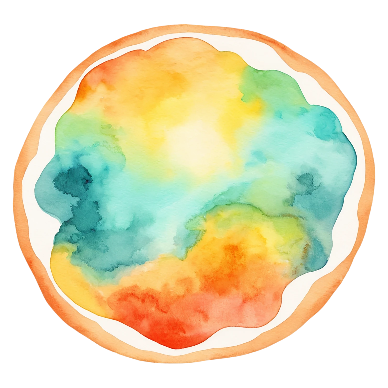 Pizza watercolor sticker isolated on transparent background #20817