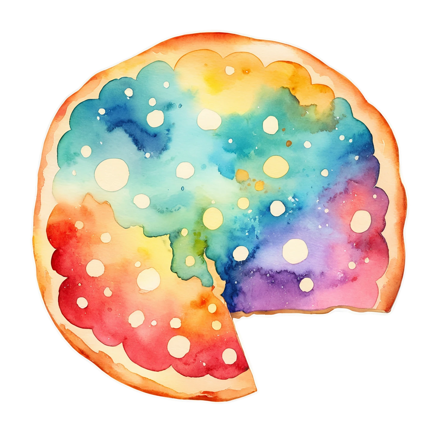 Pizza watercolor sticker isolated on transparent background #20819