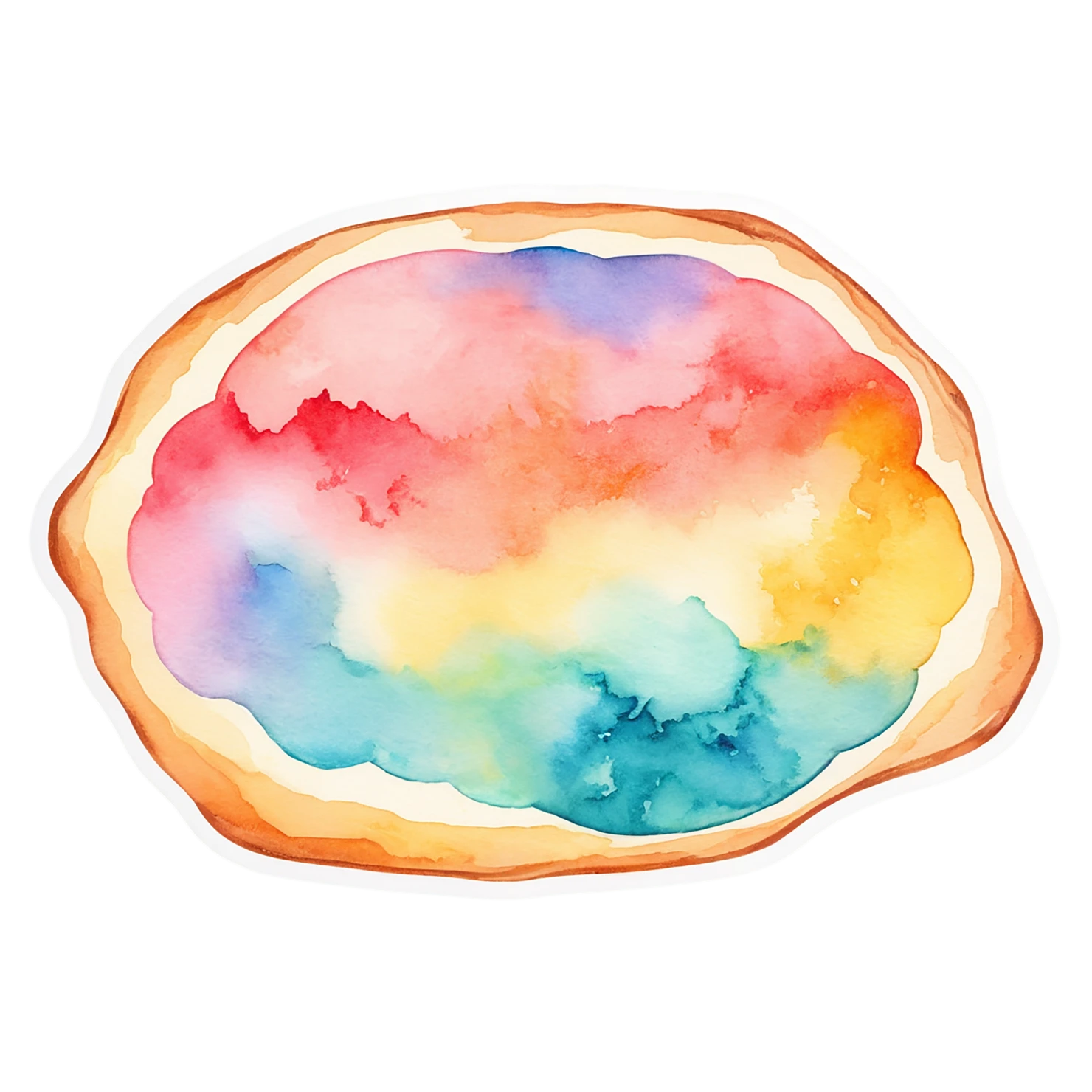 Pizza watercolor sticker isolated on transparent background #20825