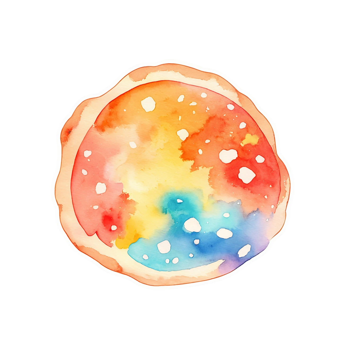 Pizza watercolor sticker isolated on transparent background #20830