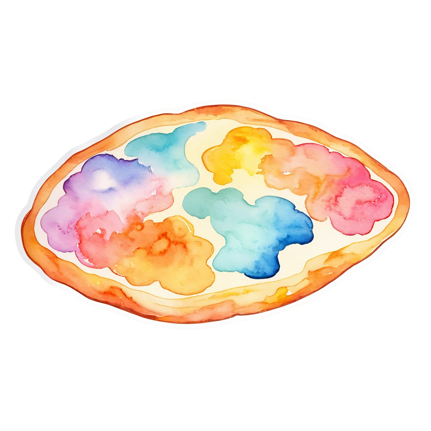 Pizza watercolor sticker isolated on transparent background #20835