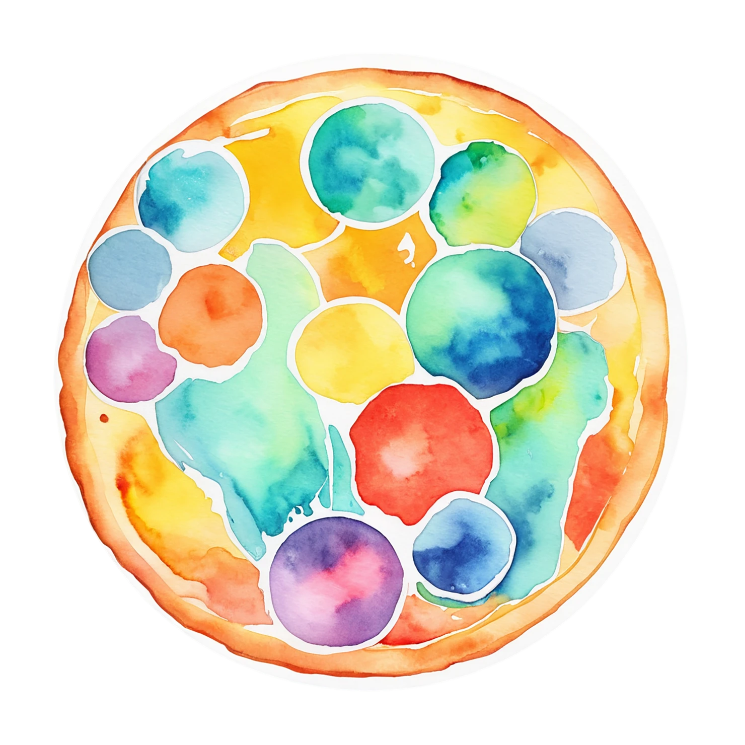 Pizza watercolor sticker isolated on transparent background #20838