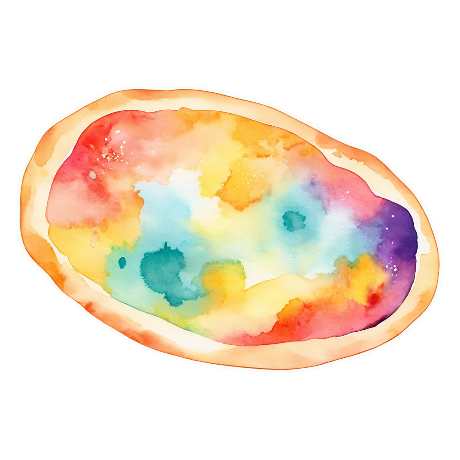 Pizza watercolor sticker isolated on transparent background #20843
