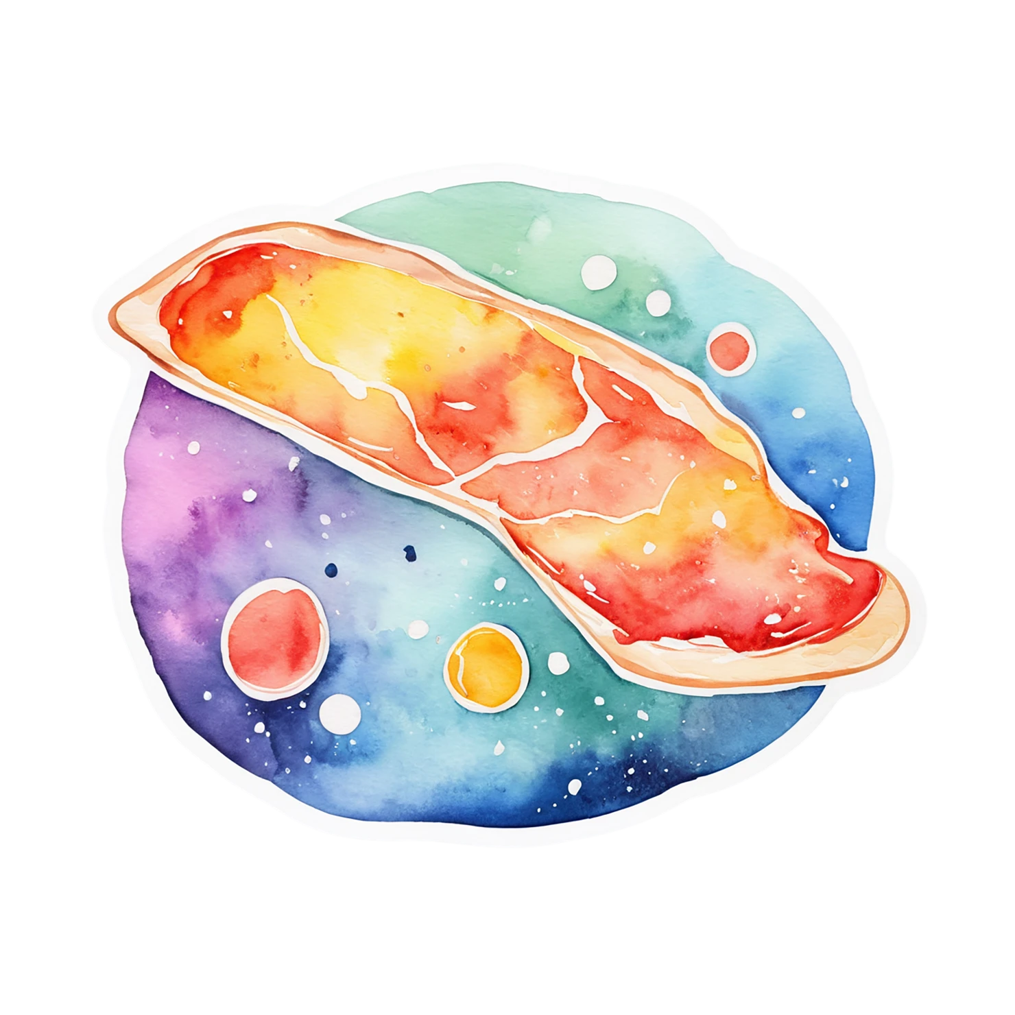 Pizza watercolor sticker isolated on transparent background #20844