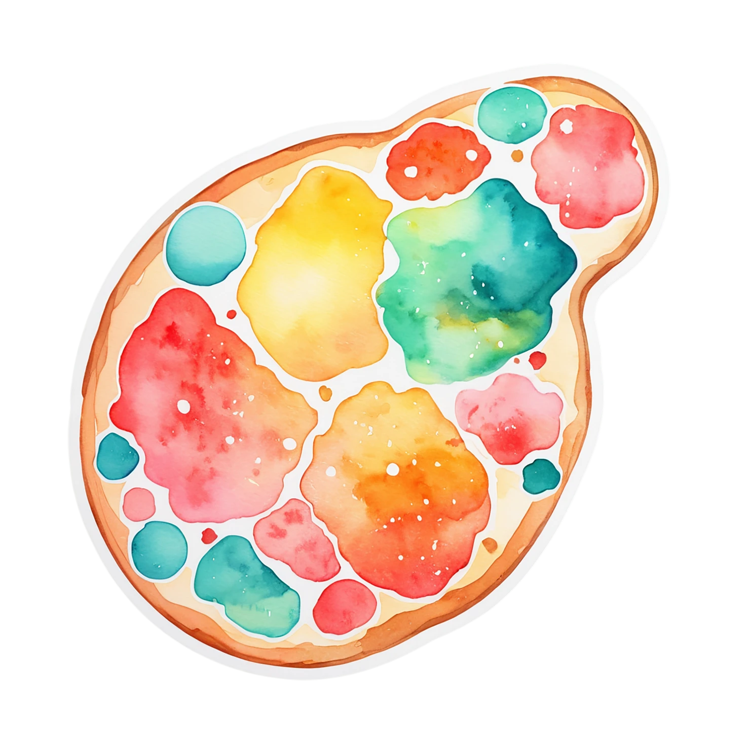 Pizza watercolor sticker isolated on transparent background #20849