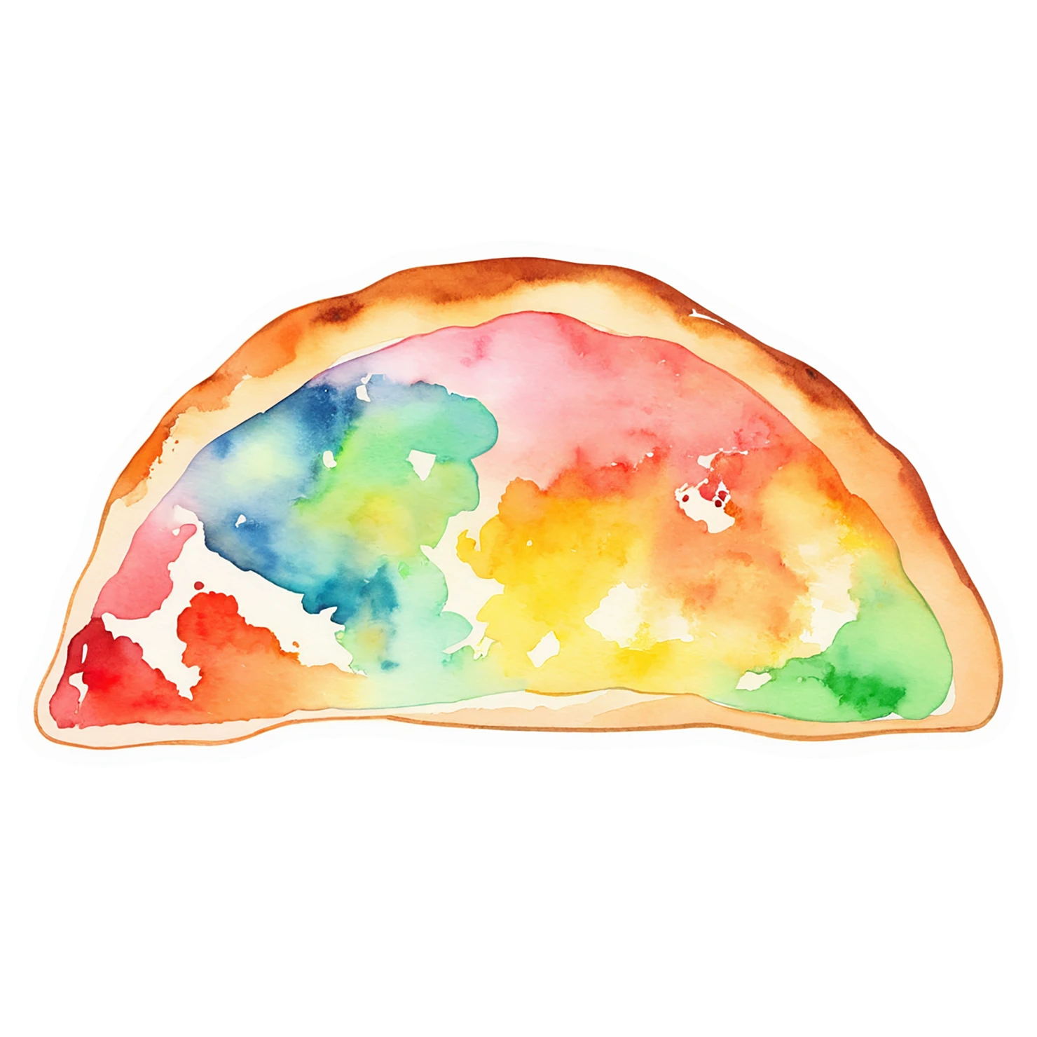 Pizza watercolor sticker isolated on transparent background #20851