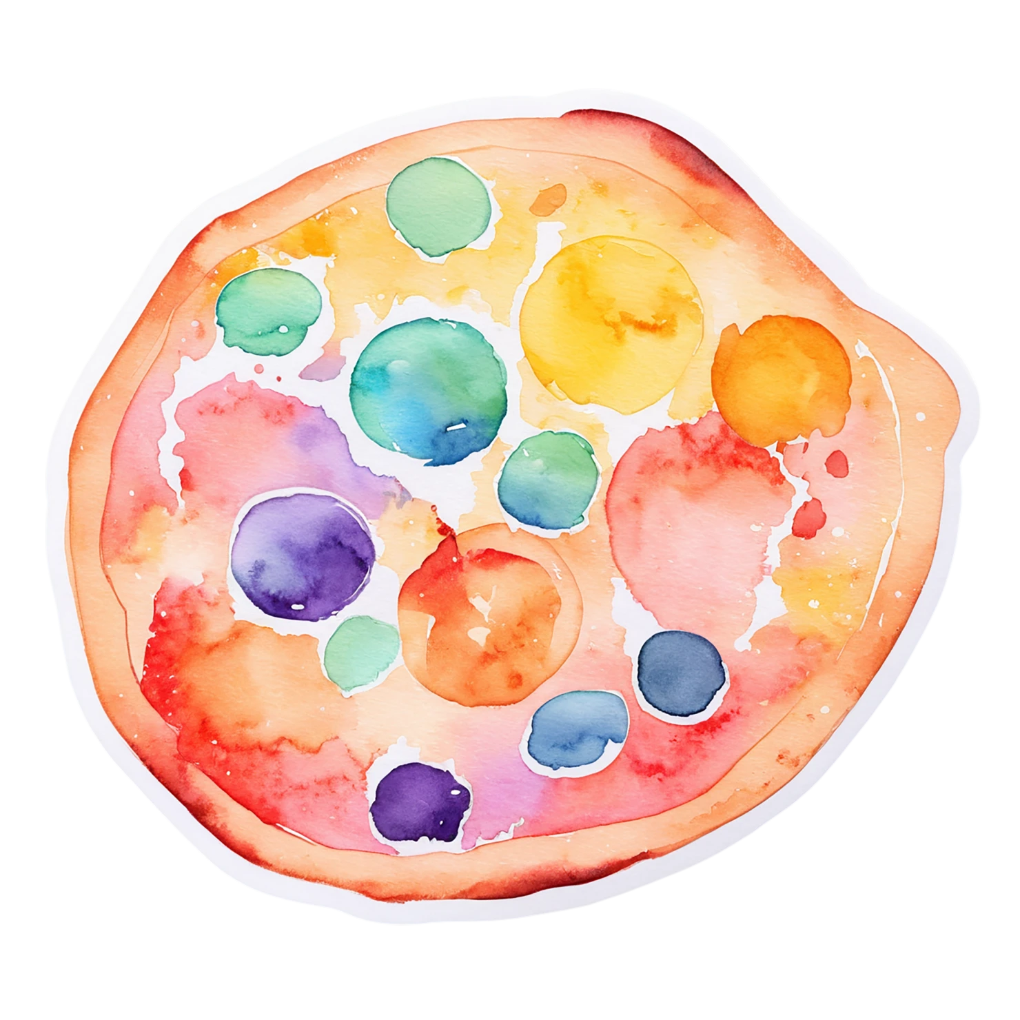 Pizza watercolor sticker isolated on transparent background #20853