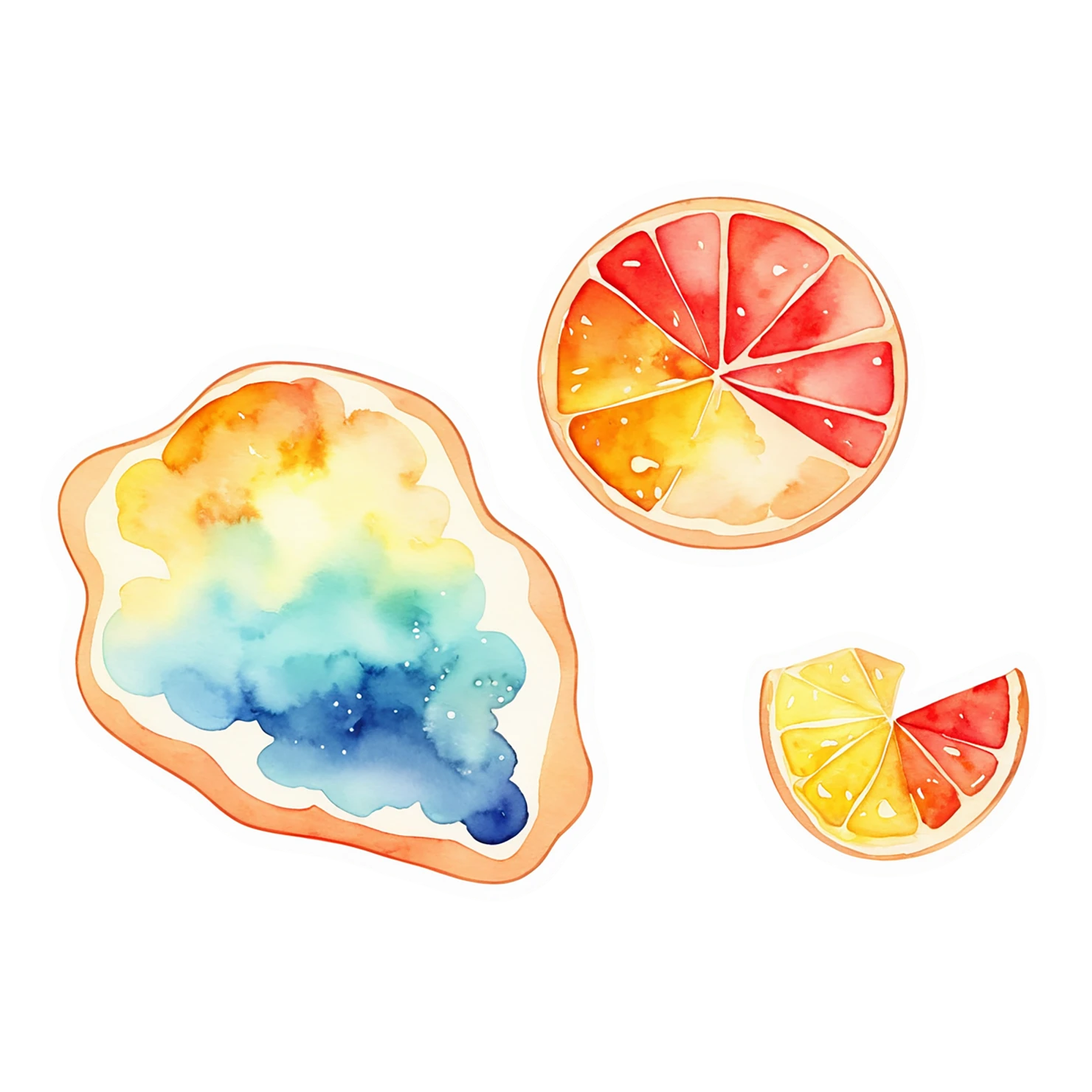 Pizza watercolor sticker isolated on transparent background #20854