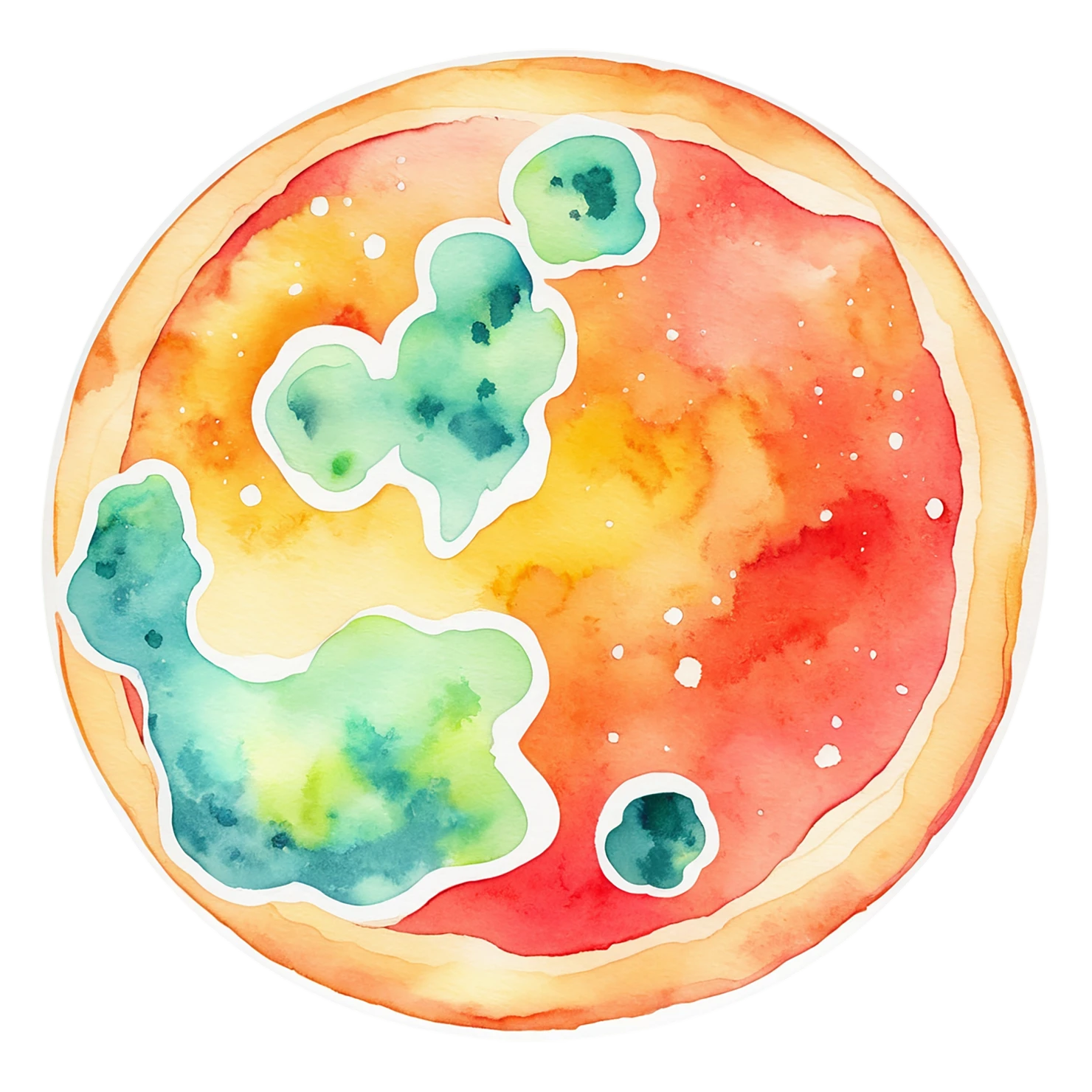 Pizza watercolor sticker isolated on transparent background #20859