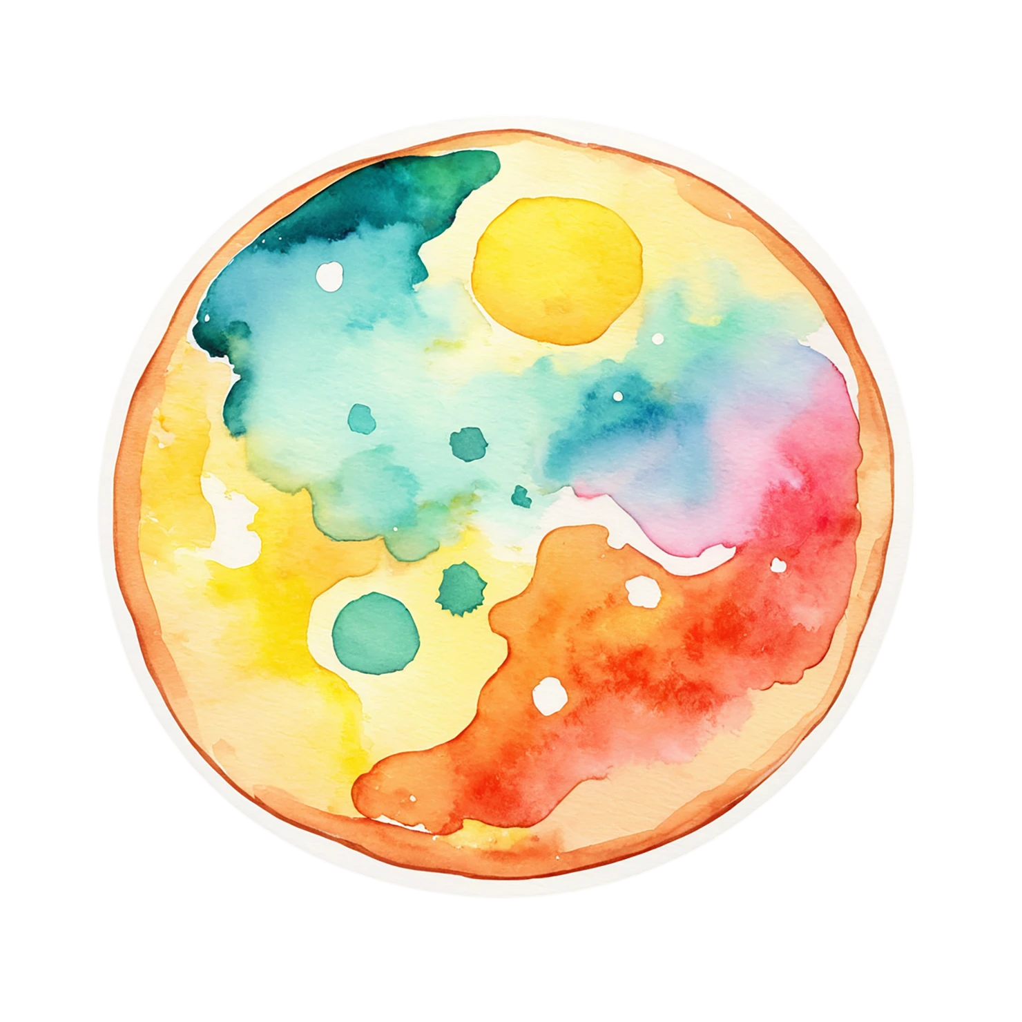 Pizza watercolor sticker isolated on transparent background #20863