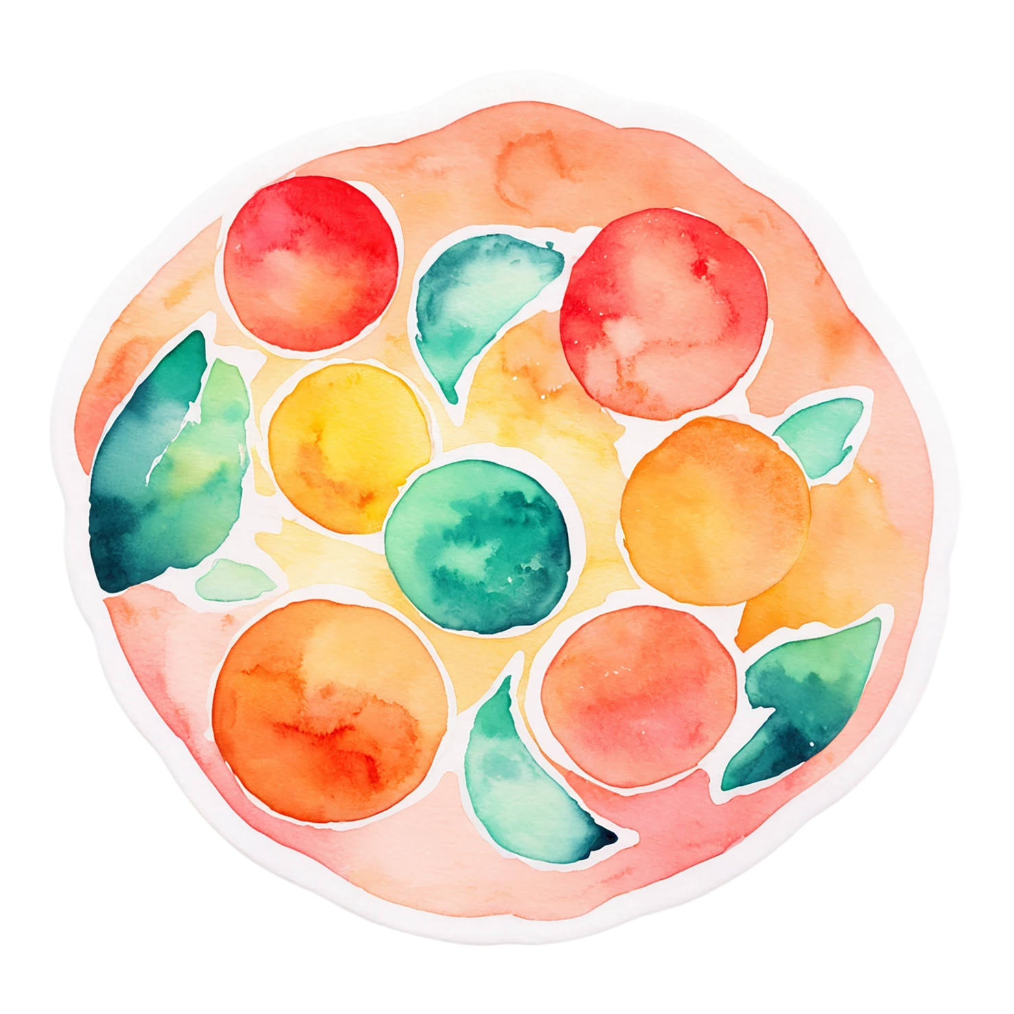 Pizza watercolor sticker isolated on transparent background #20864