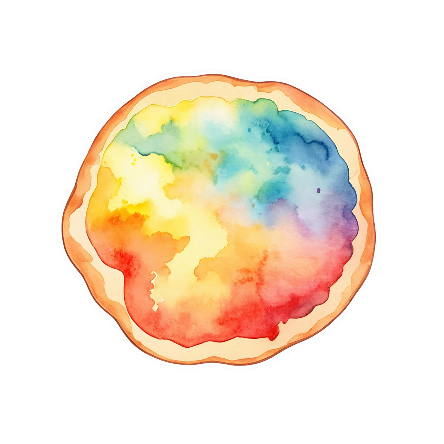 Pizza watercolor sticker isolated on transparent background #20867