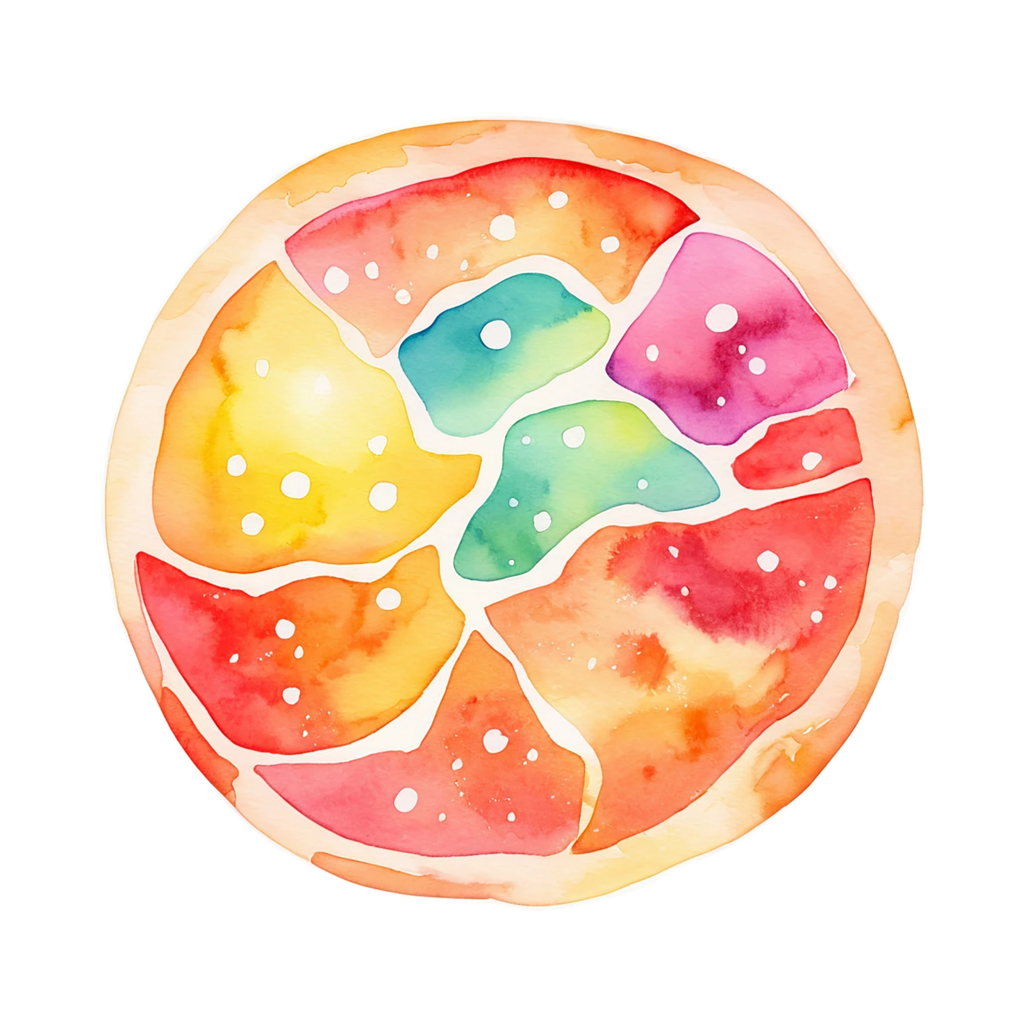 Pizza watercolor sticker isolated on transparent background #20870