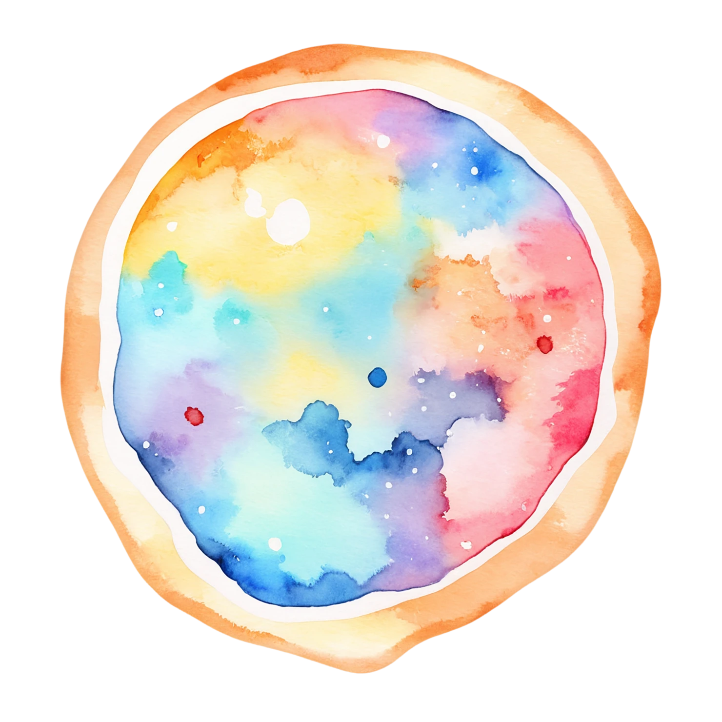 Pizza watercolor sticker isolated on transparent background #20873