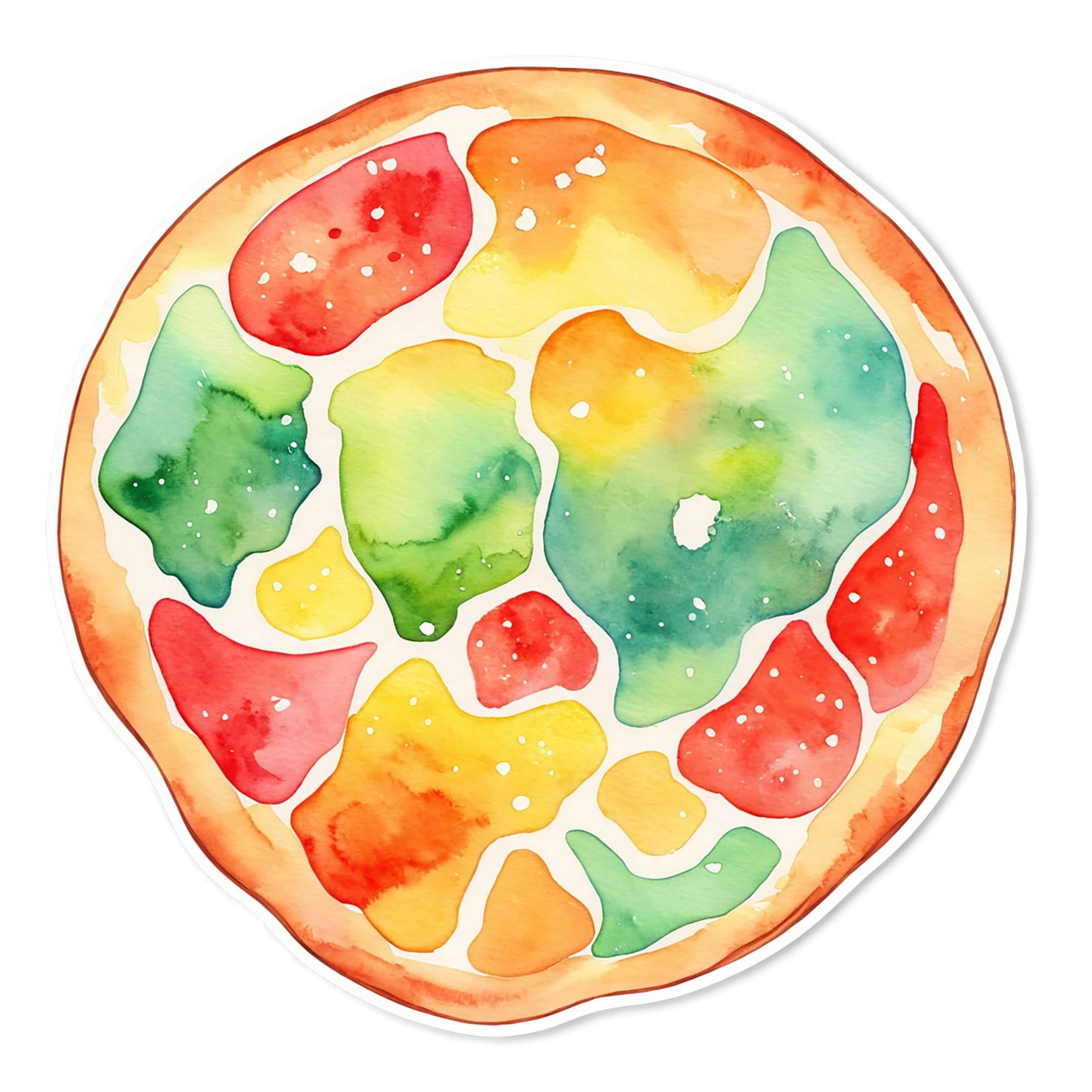 Pizza watercolor sticker isolated on transparent background #20874