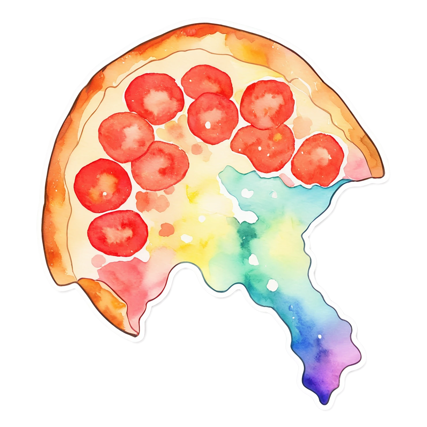 Pizza watercolor sticker isolated on transparent background #20875