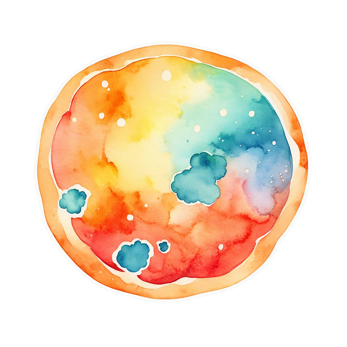 Pizza watercolor sticker isolated on transparent background #20876