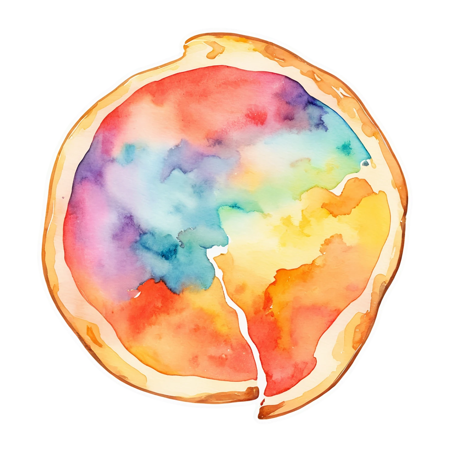 Pizza watercolor sticker isolated on transparent background #20877