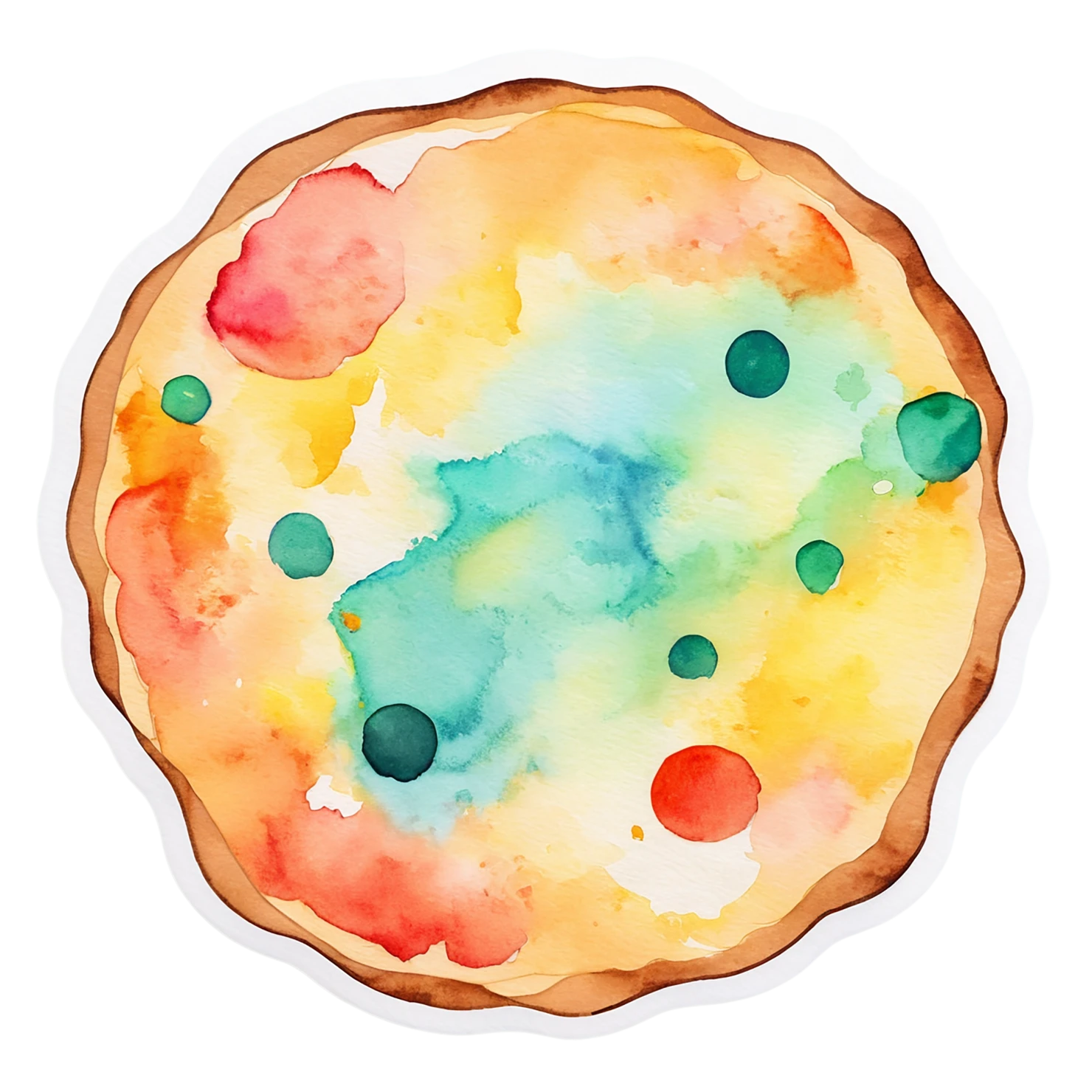 Pizza watercolor sticker isolated on transparent background #20881