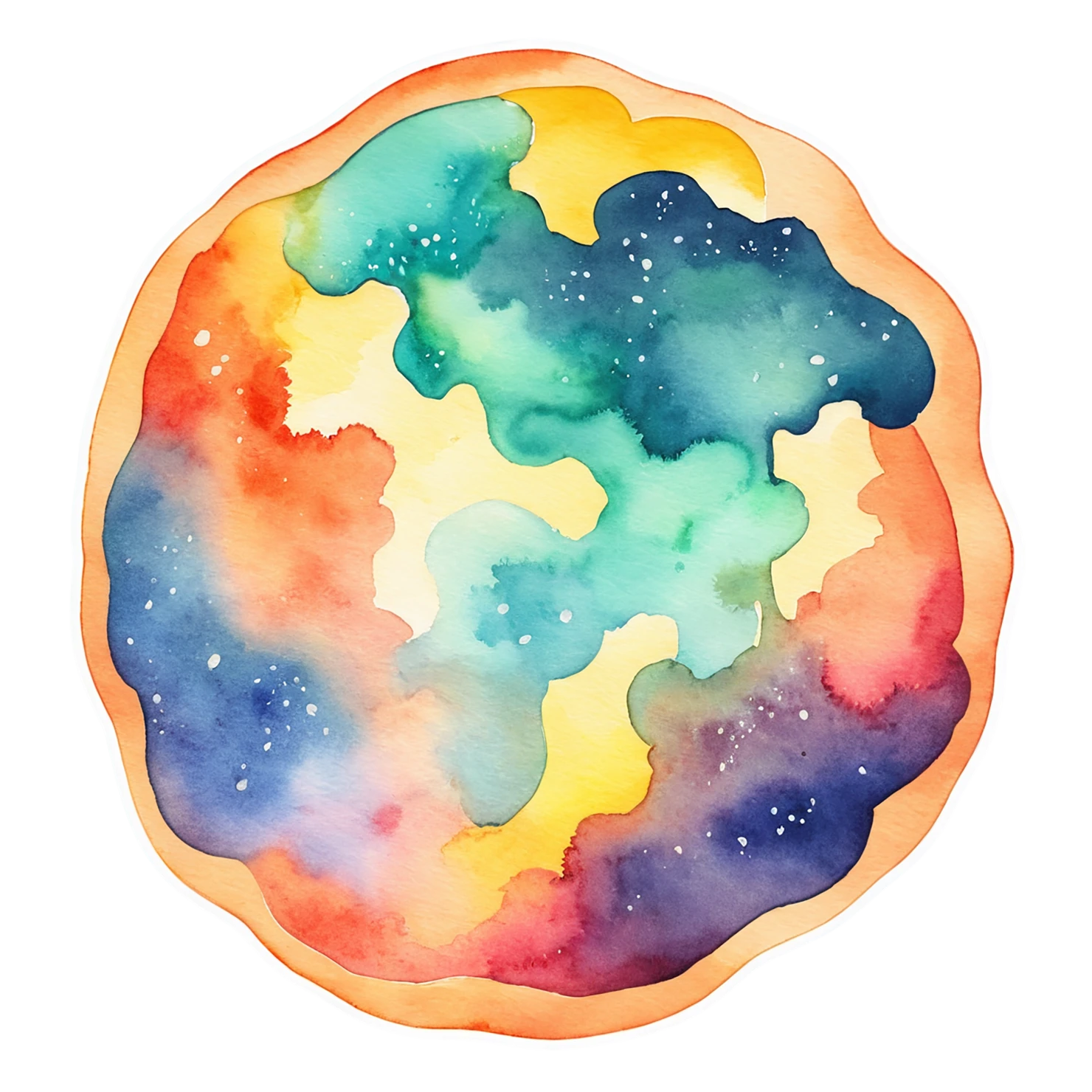 Pizza watercolor sticker isolated on transparent background #20882