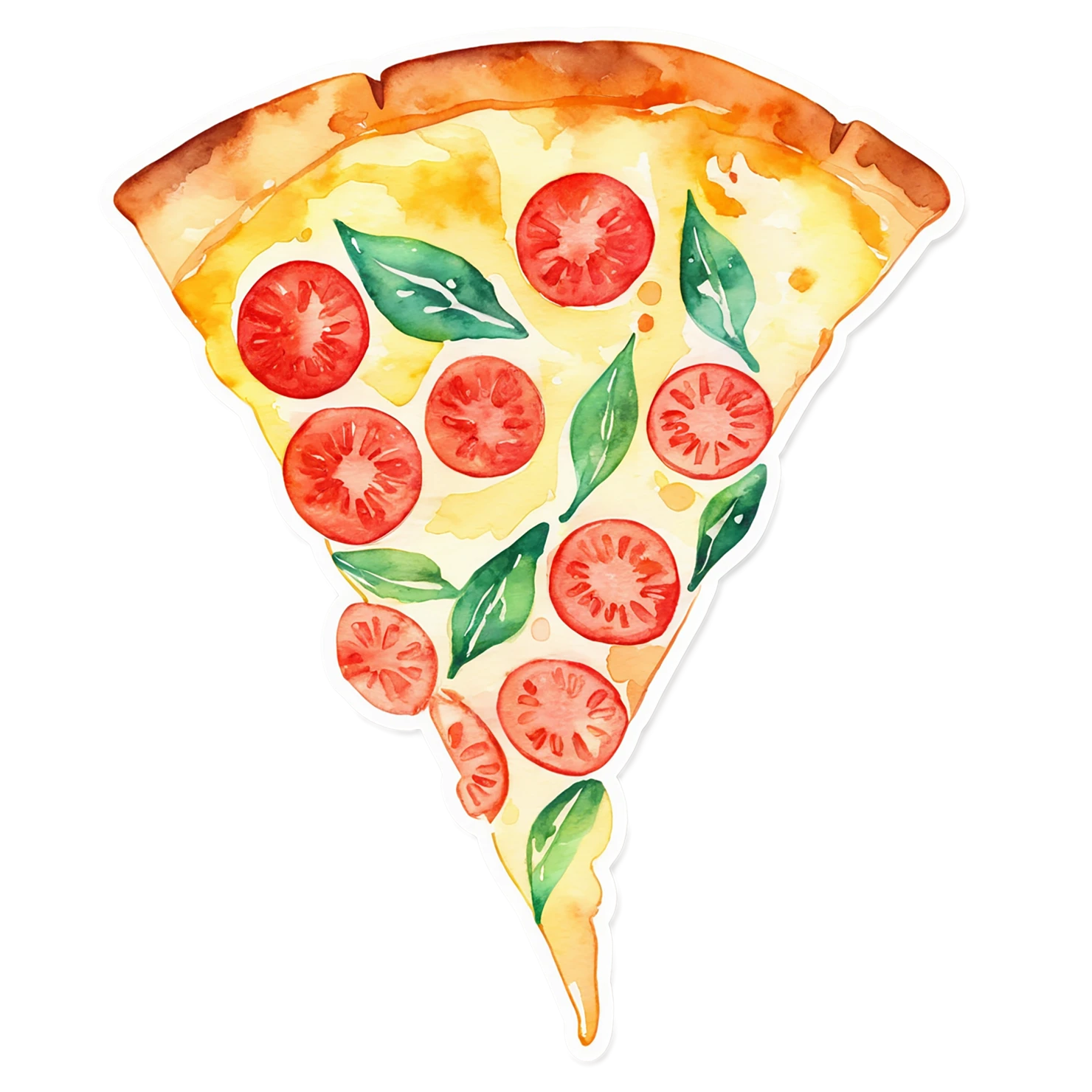 Pizza watercolor sticker isolated on transparent background #20885
