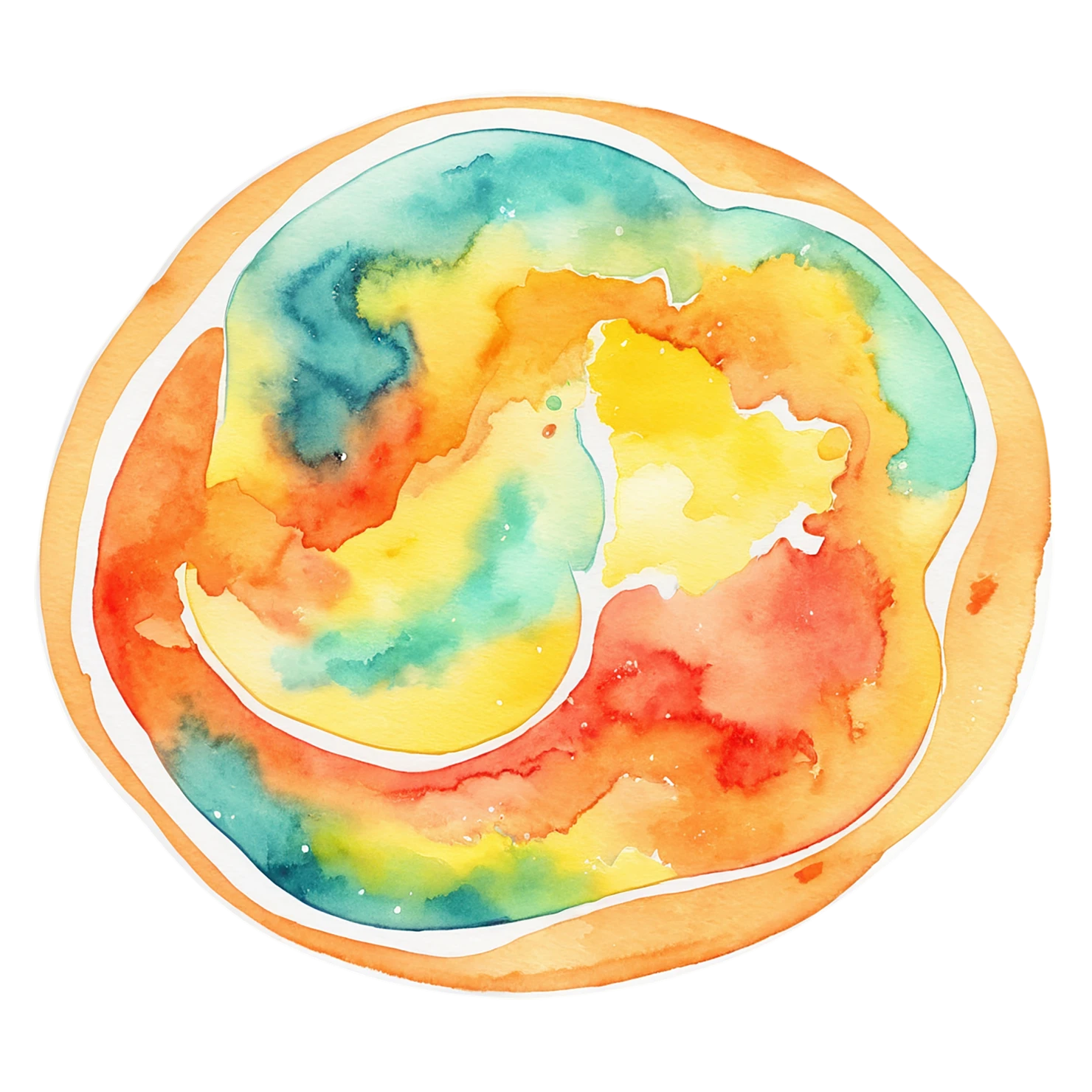 Pizza watercolor sticker isolated on transparent background #20886