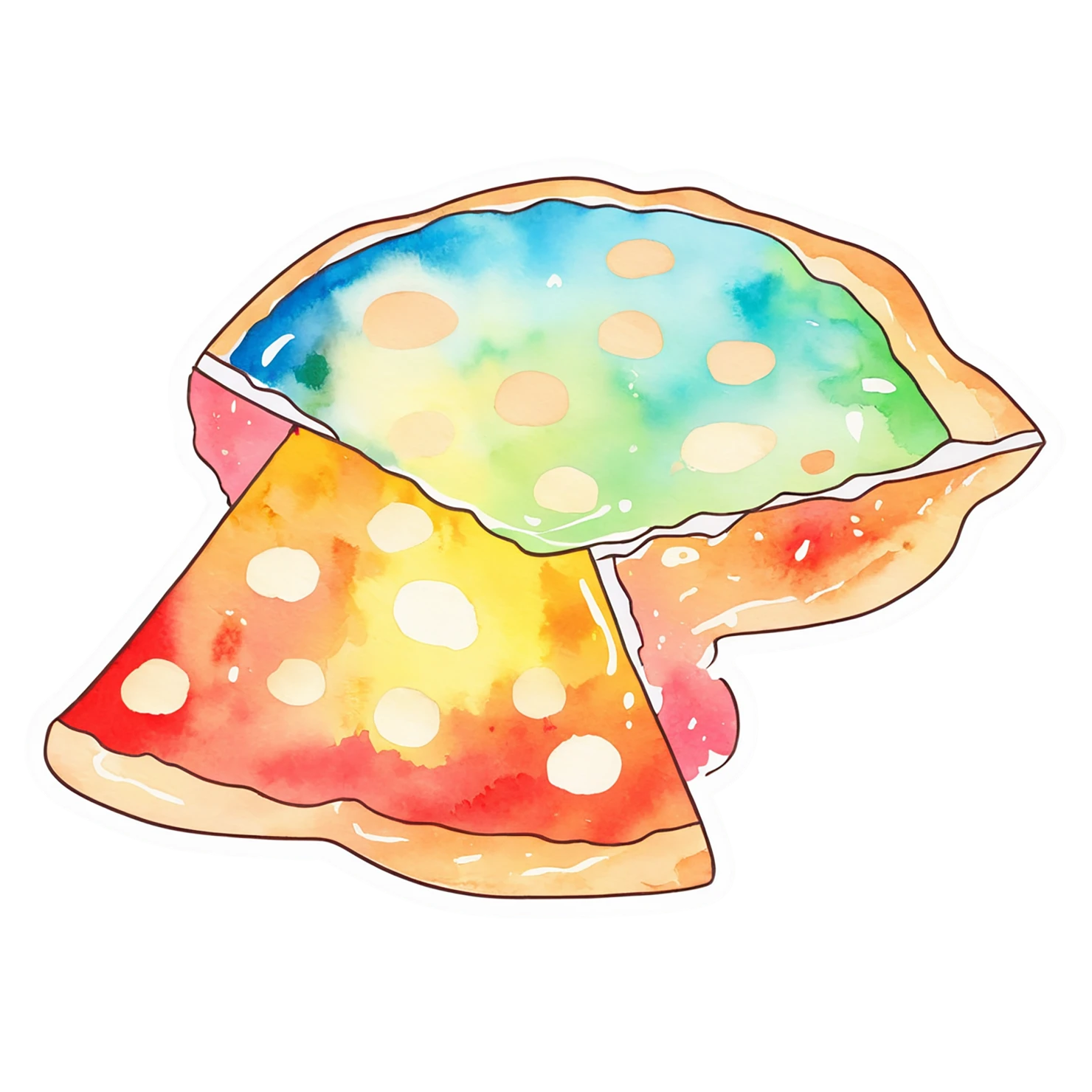 Pizza watercolor sticker isolated on transparent background #20887