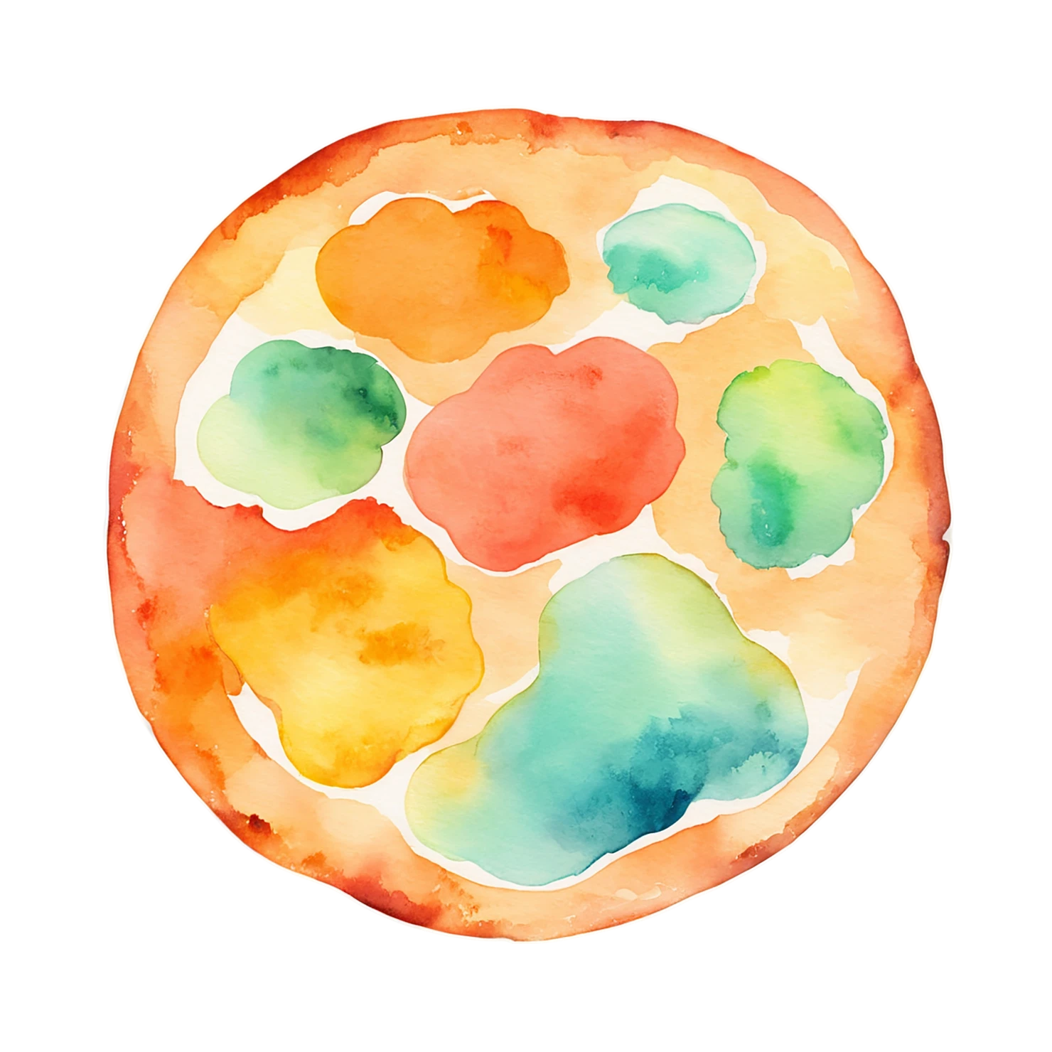 Pizza watercolor sticker isolated on transparent background #20888
