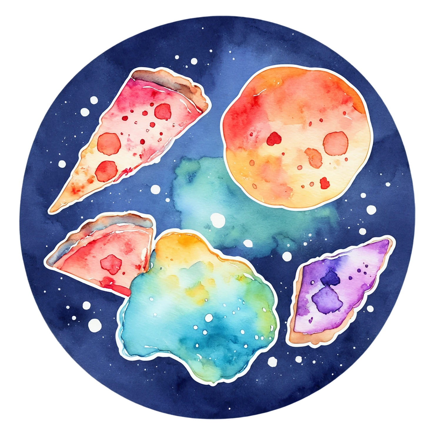Pizza watercolor sticker isolated on transparent background #20890