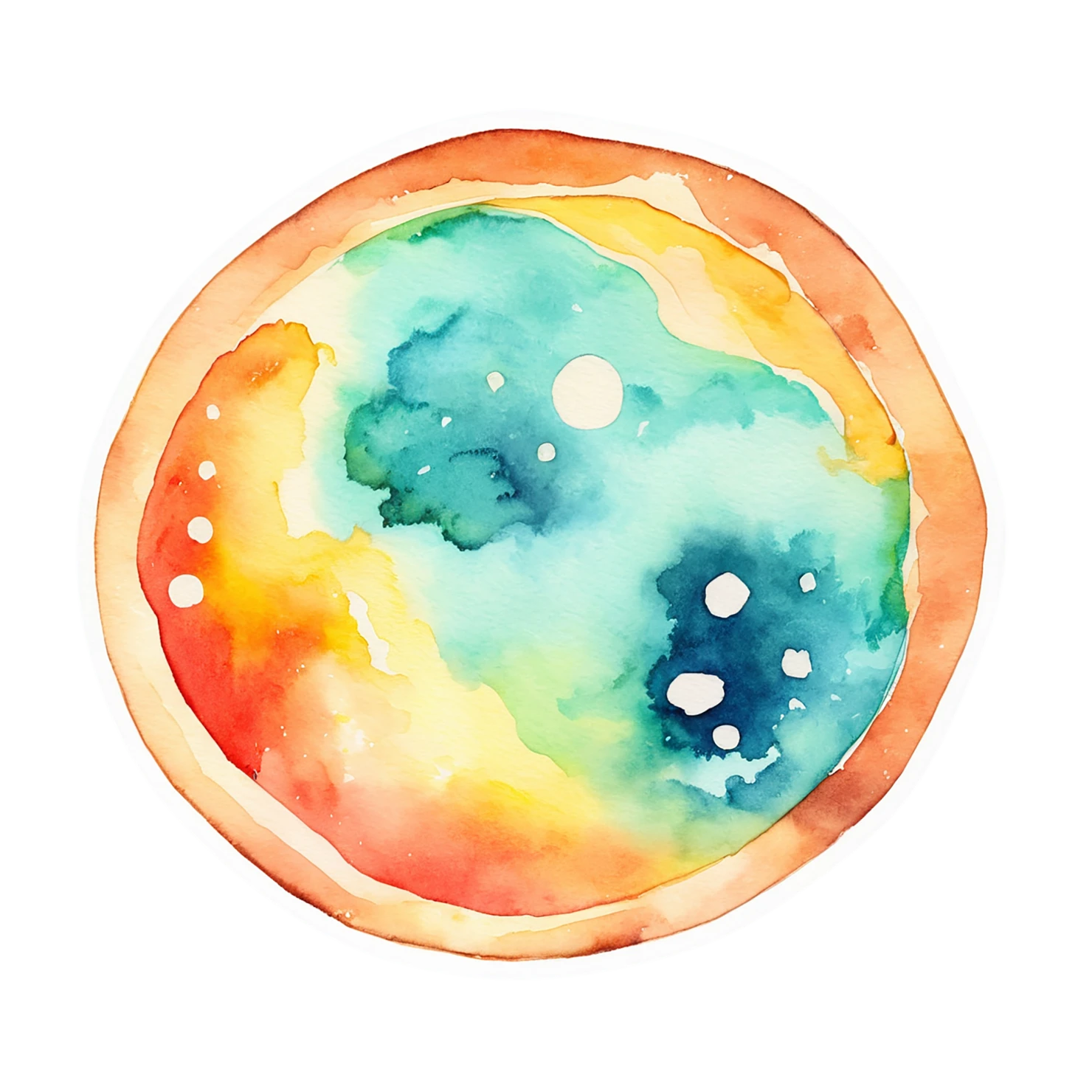 Pizza watercolor sticker isolated on transparent background #20891