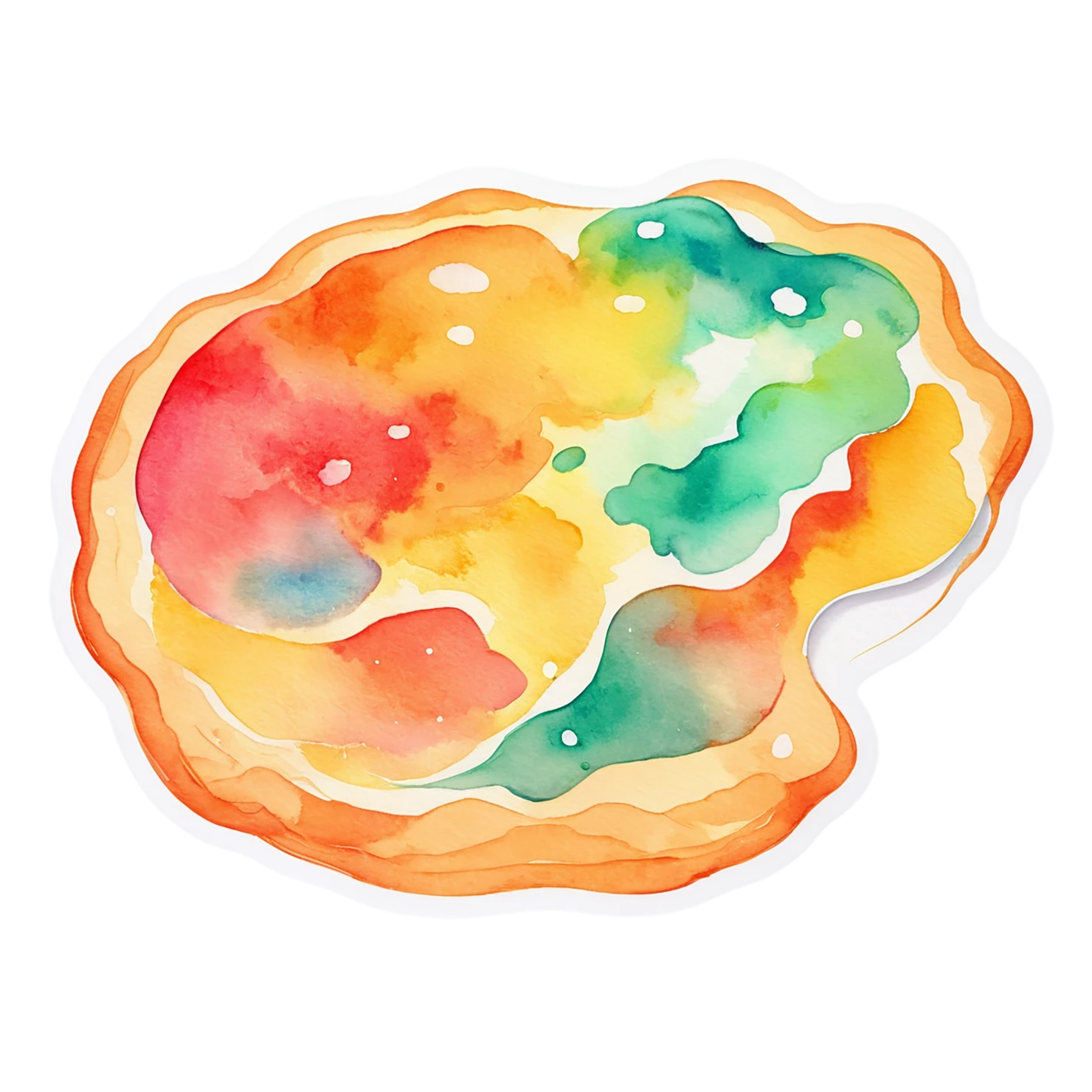 Pizza watercolor sticker isolated on transparent background #20892