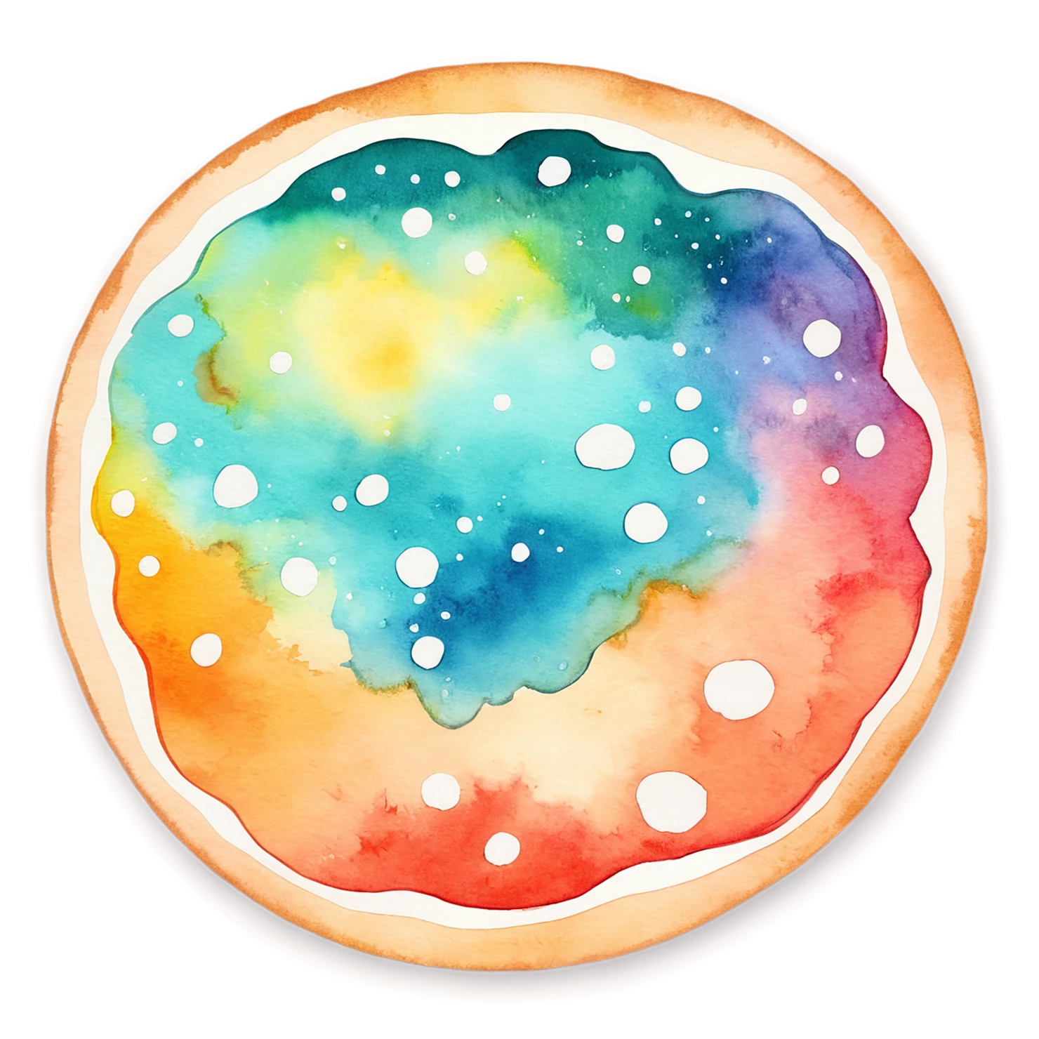 Pizza watercolor sticker isolated on transparent background #20893