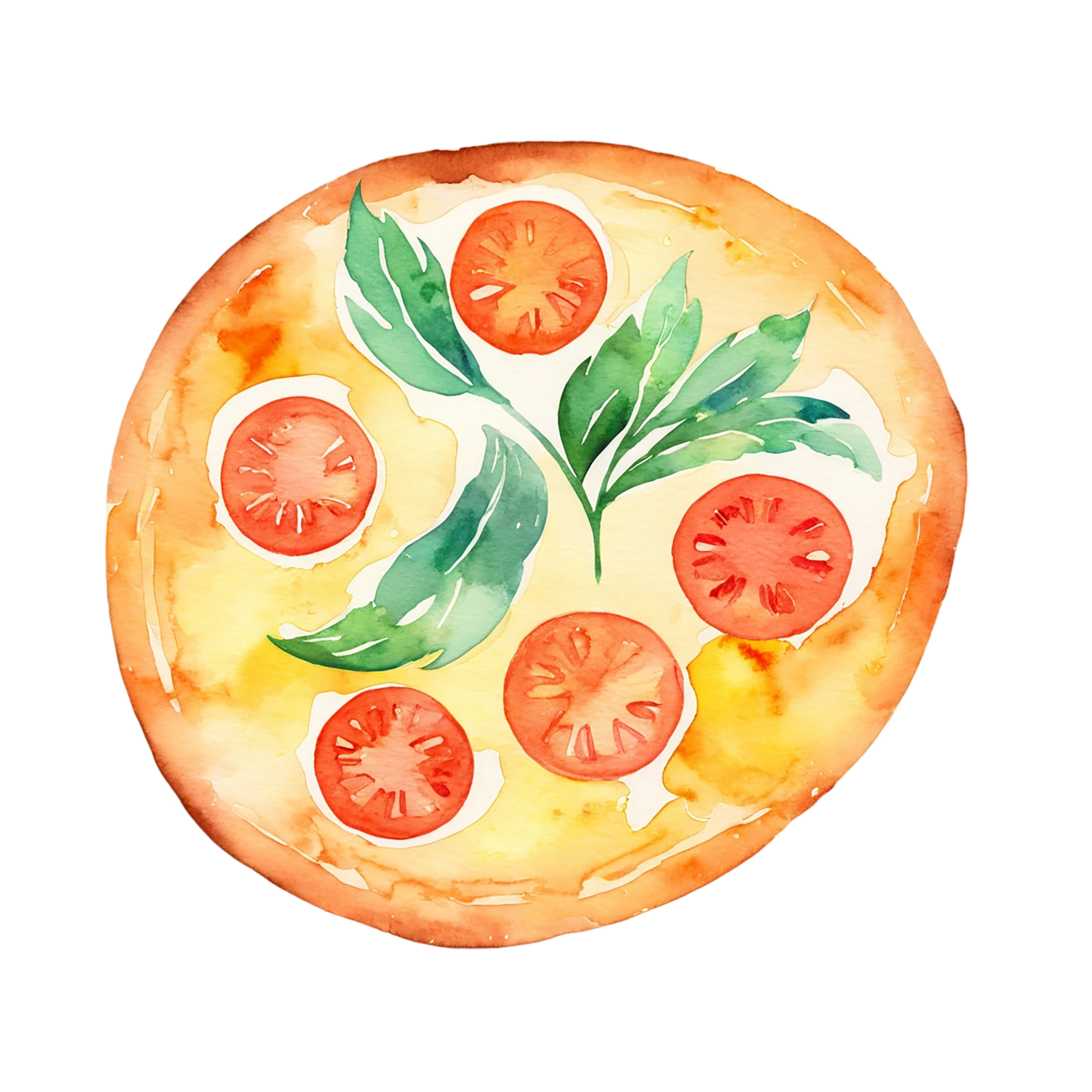 Pizza watercolor sticker isolated on transparent background #20894