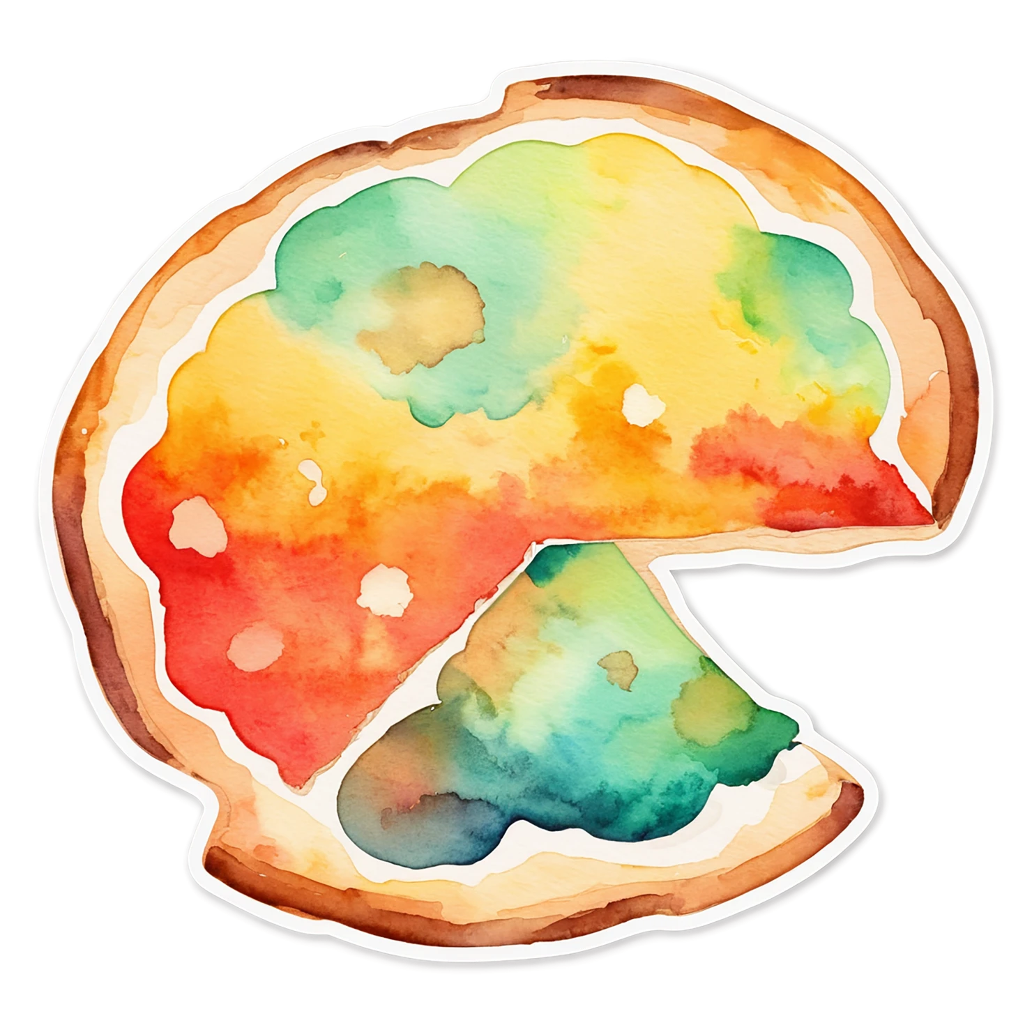 Pizza watercolor sticker isolated on transparent background #20895