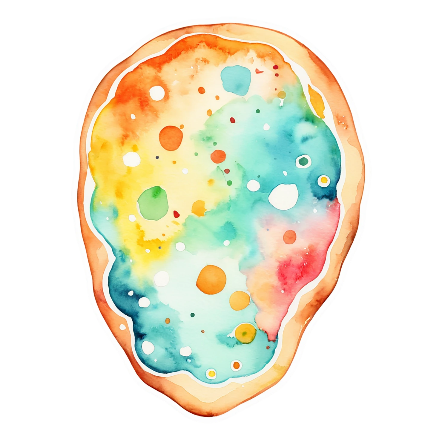 Pizza watercolor sticker isolated on transparent background #20896