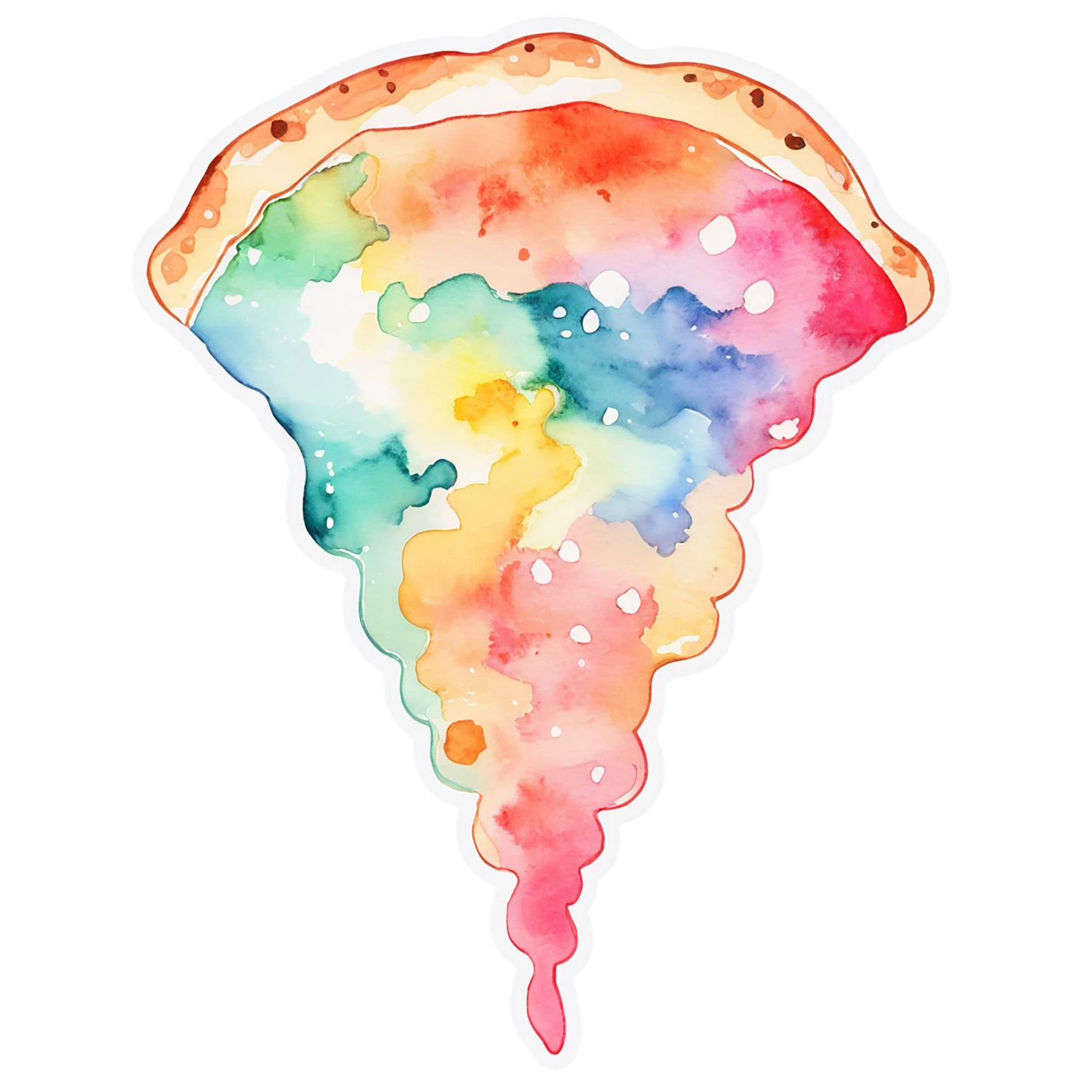 Pizza watercolor sticker isolated on transparent background #20898