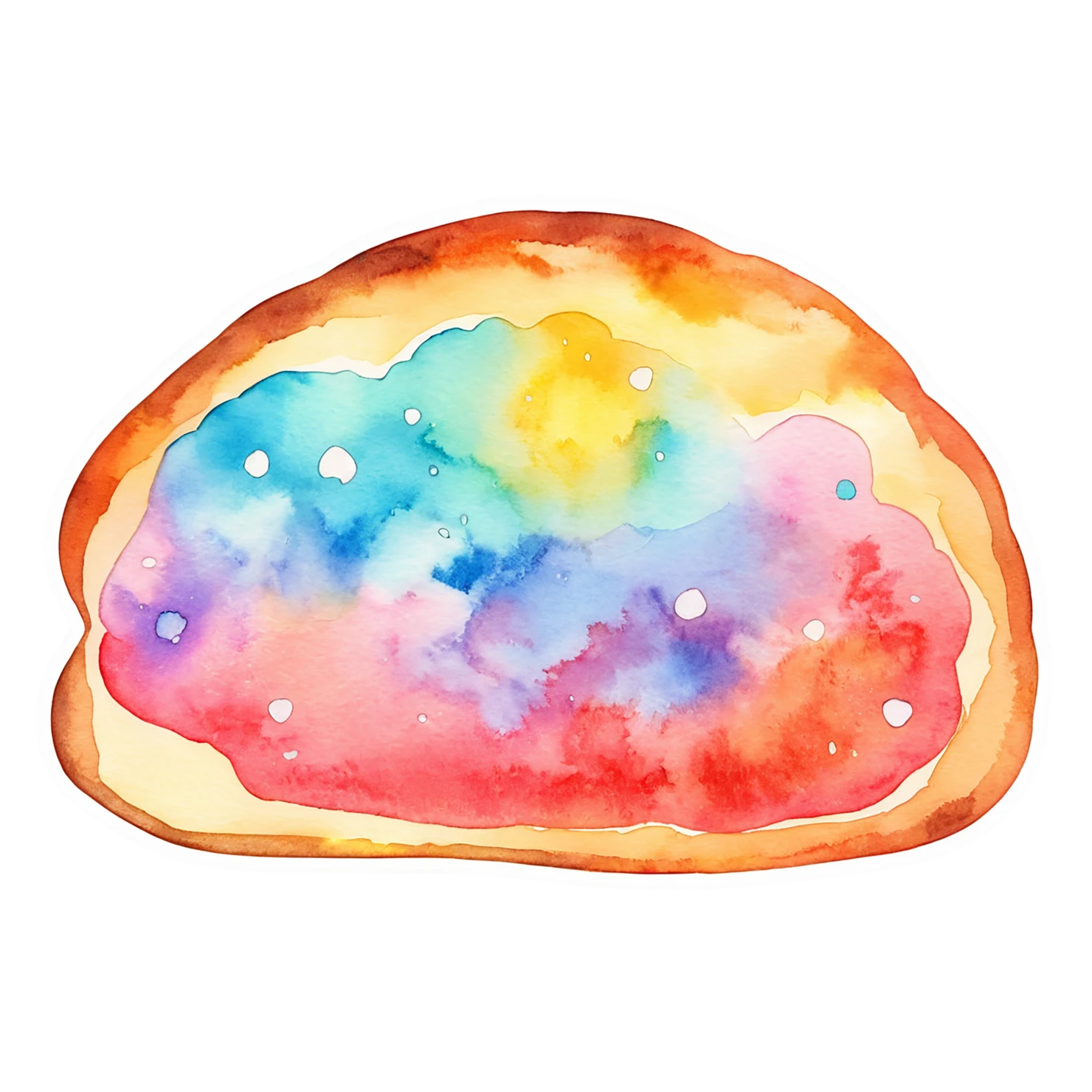 Pizza watercolor sticker isolated on transparent background #20899