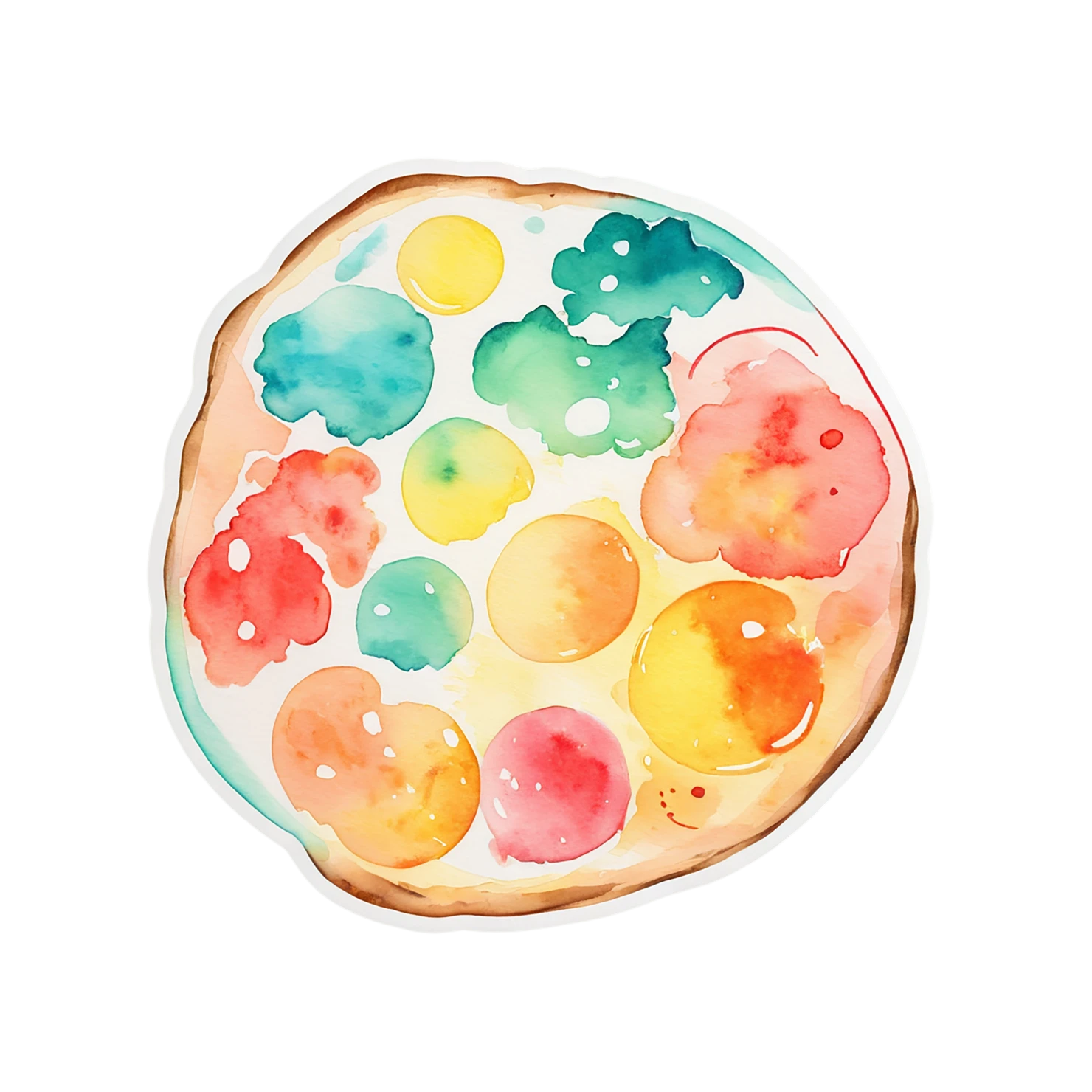 Pizza watercolor sticker isolated on transparent background #20901