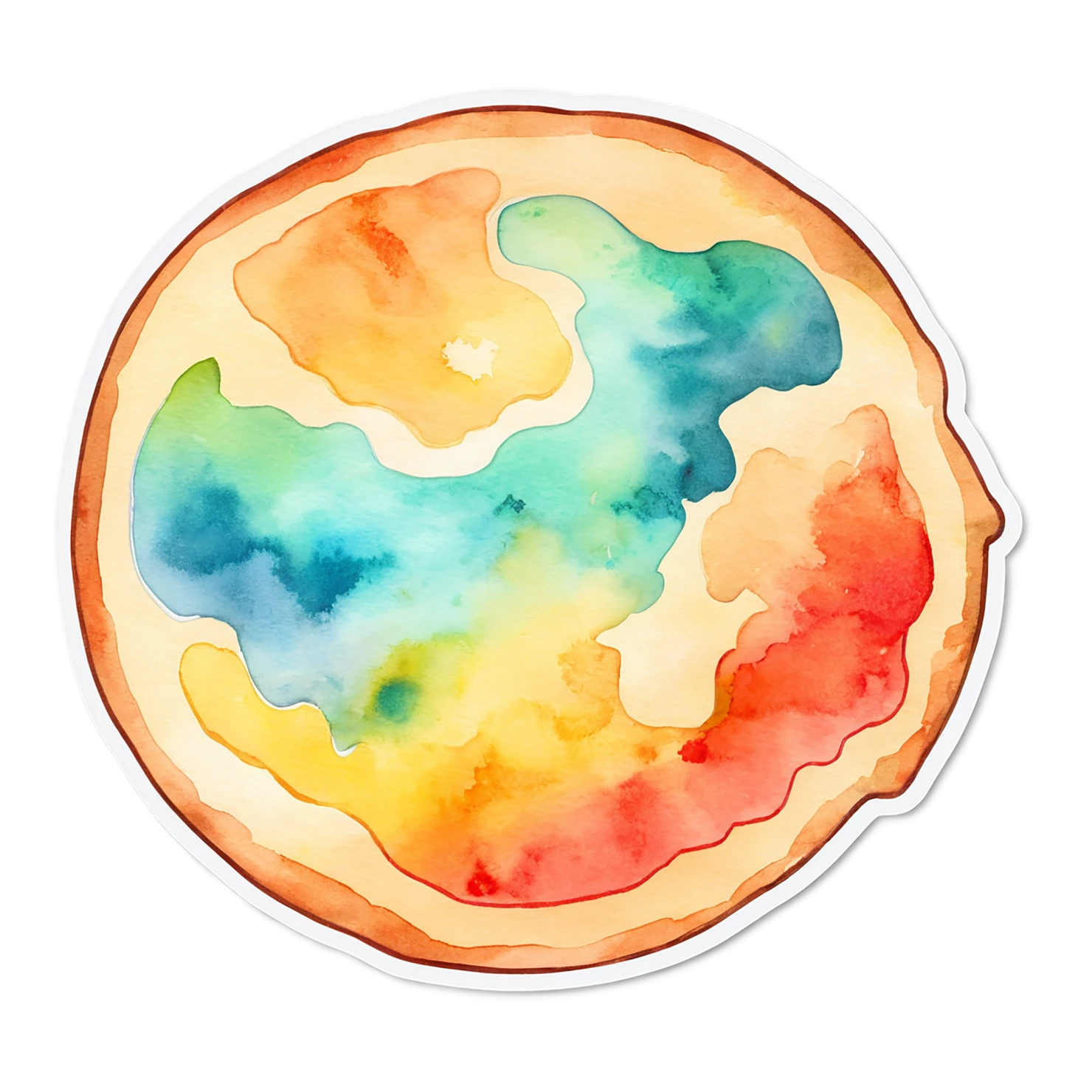 Pizza watercolor sticker isolated on transparent background #20916