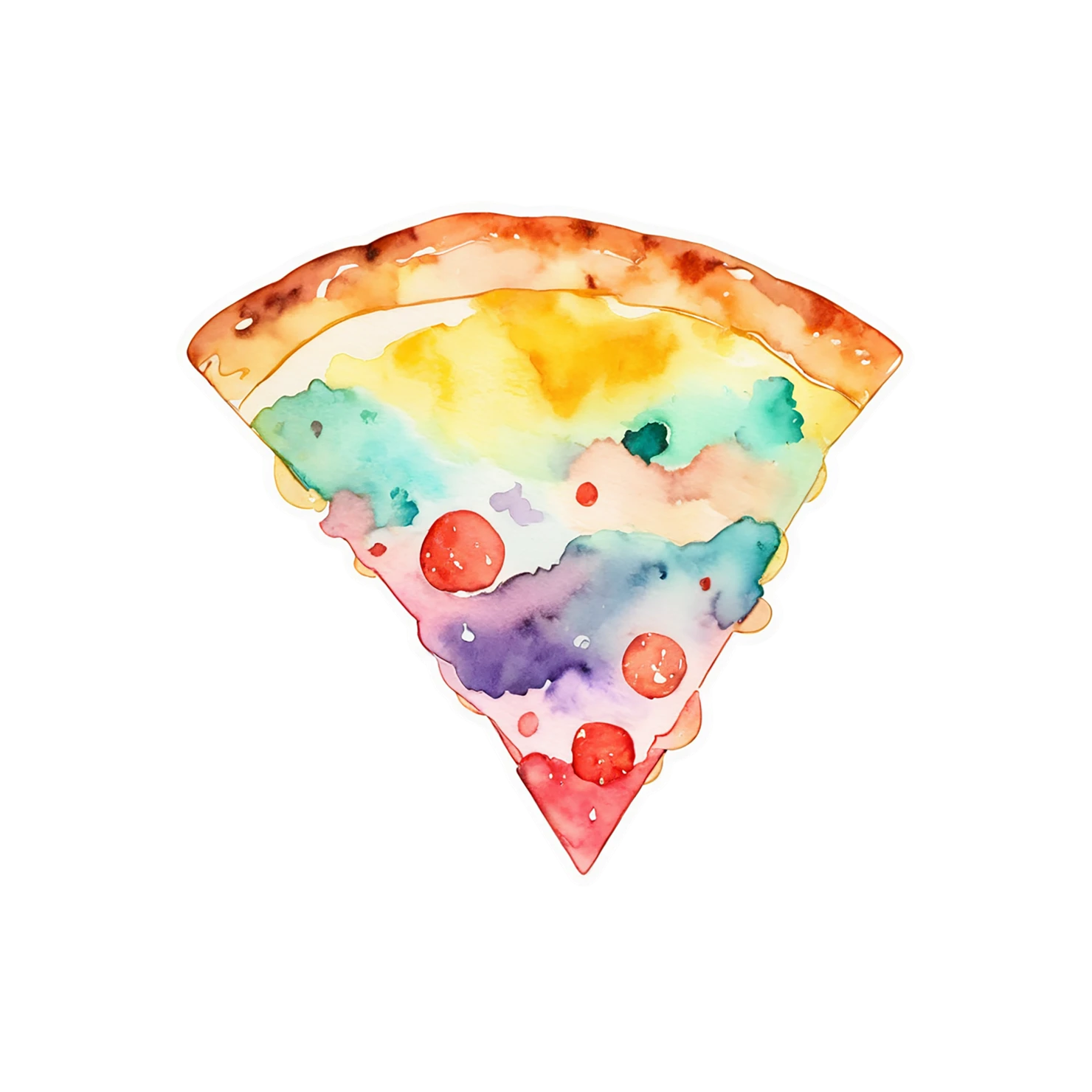 Pizza watercolor sticker isolated on transparent background #20918