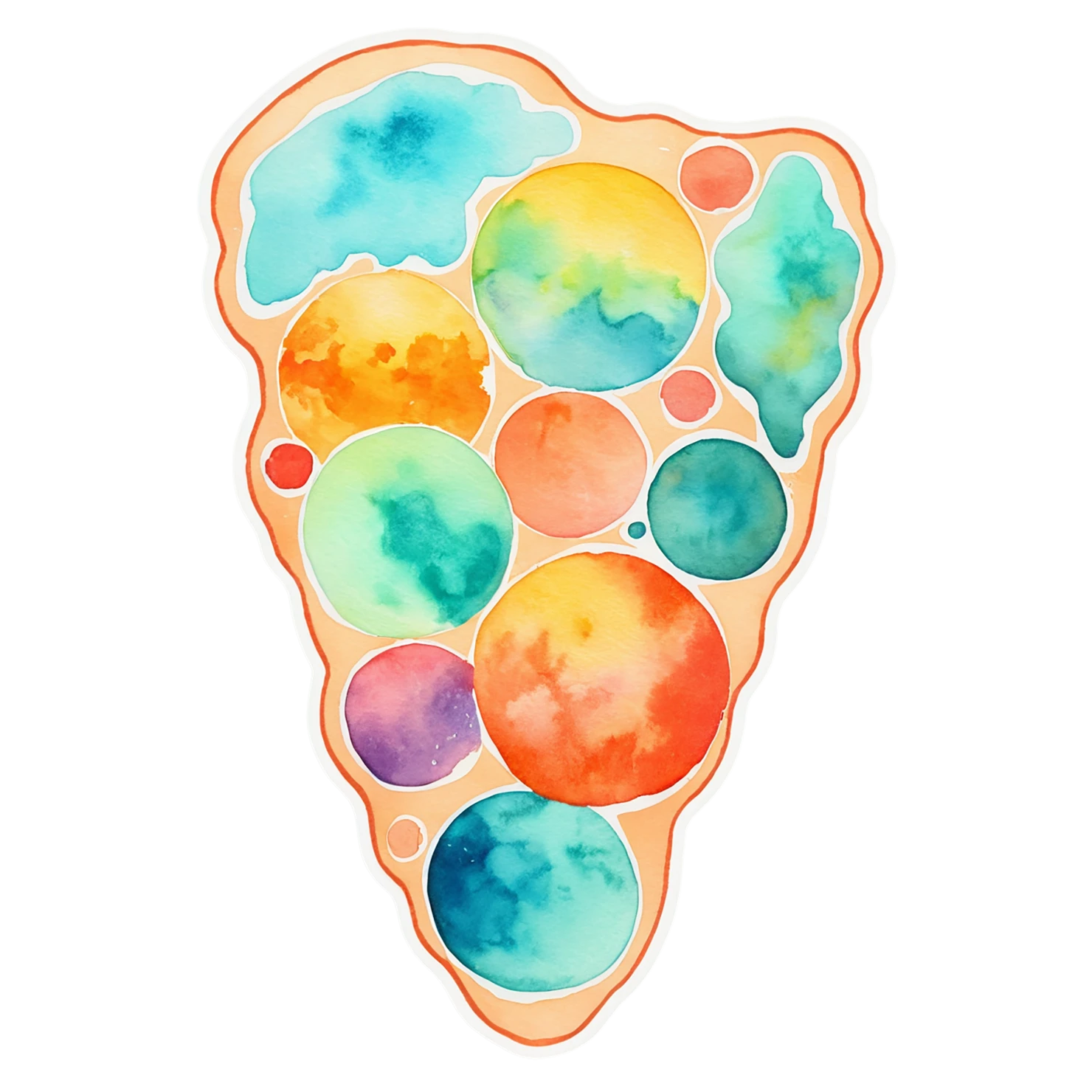 Pizza watercolor sticker isolated on transparent background #20930