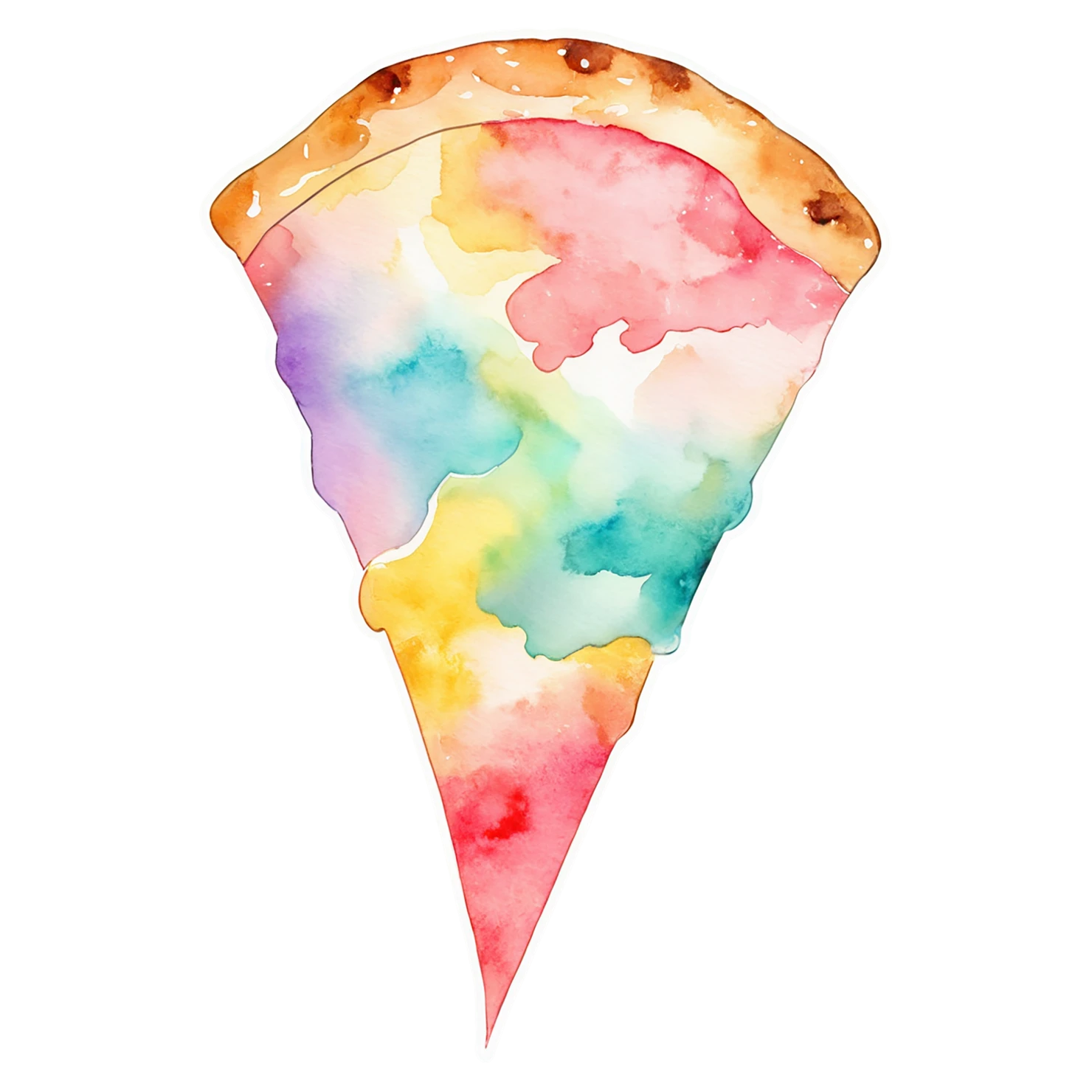 Pizza watercolor sticker isolated on transparent background #20933