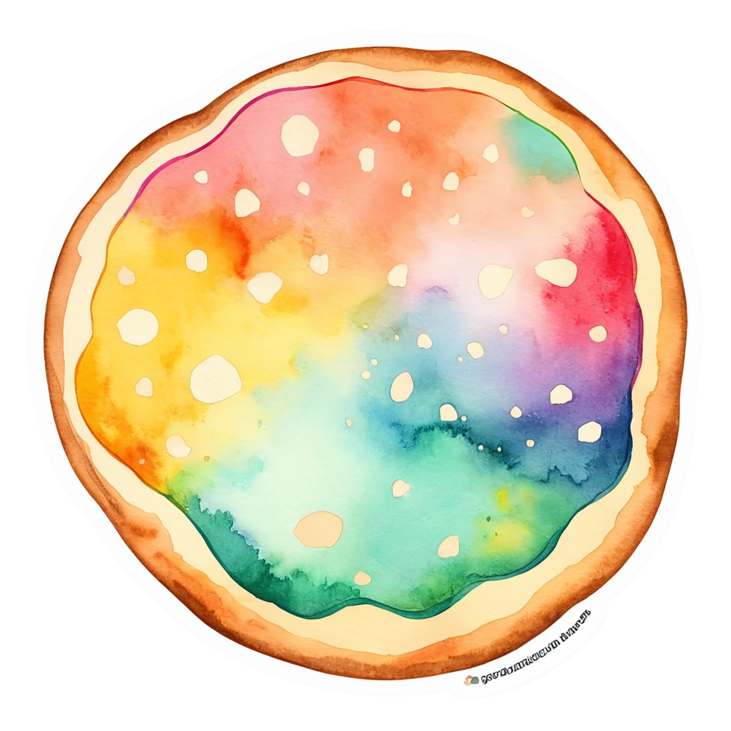 Pizza watercolor sticker isolated on transparent background #20935