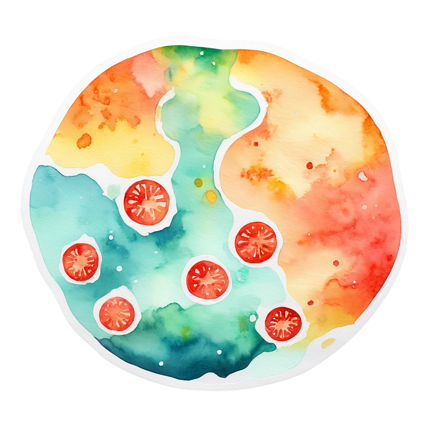 Pizza watercolor sticker isolated on transparent background #20938