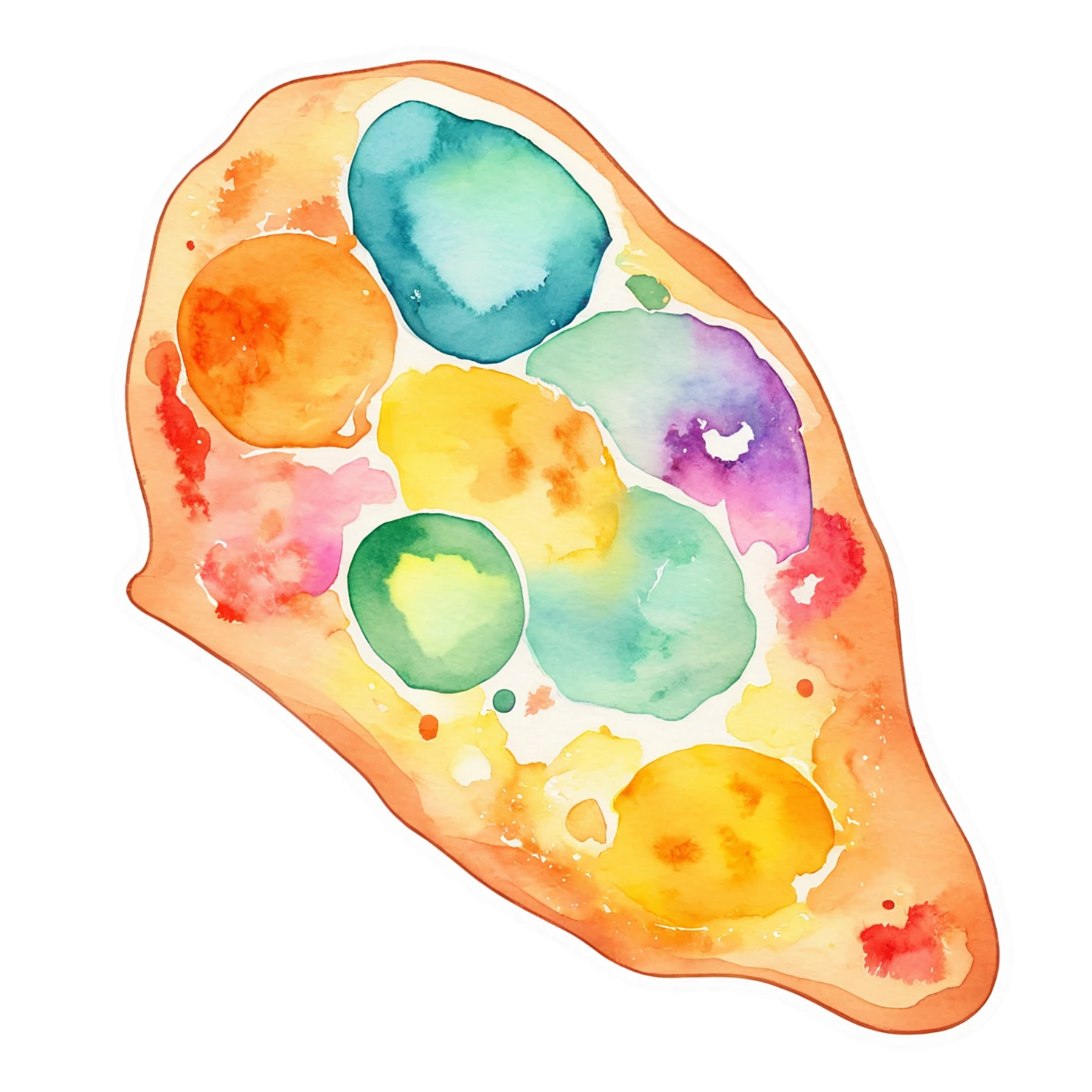 Pizza watercolor sticker isolated on transparent background #20941