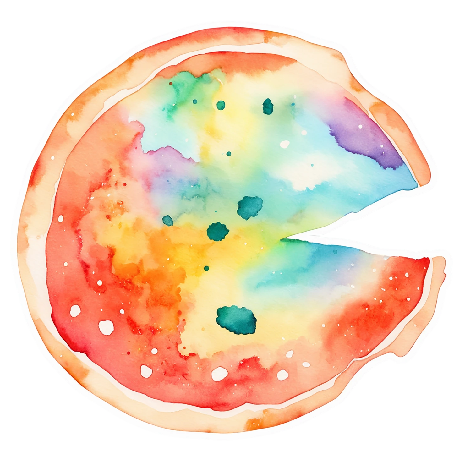 Pizza watercolor sticker isolated on transparent background #20949