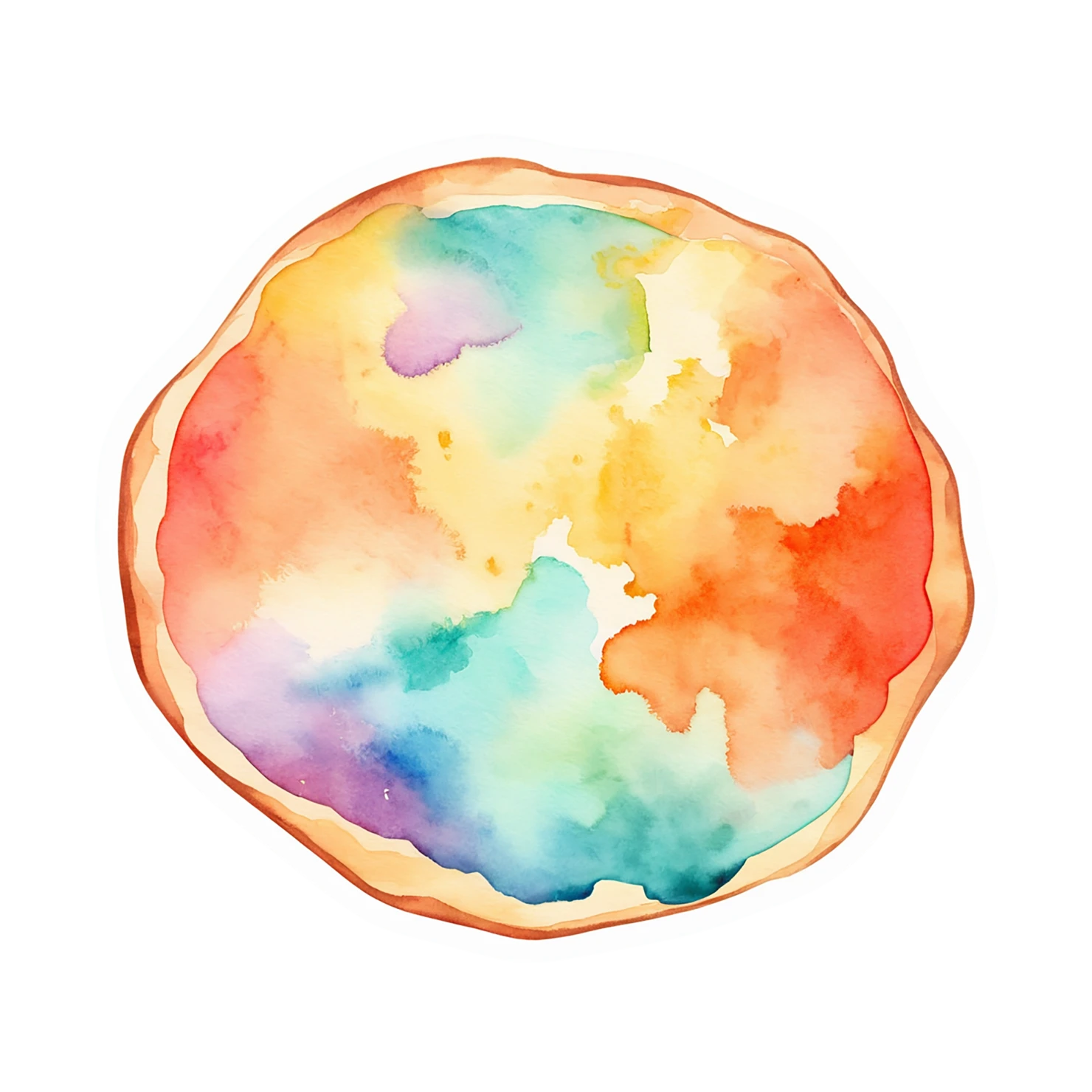 Pizza watercolor sticker isolated on transparent background #20952