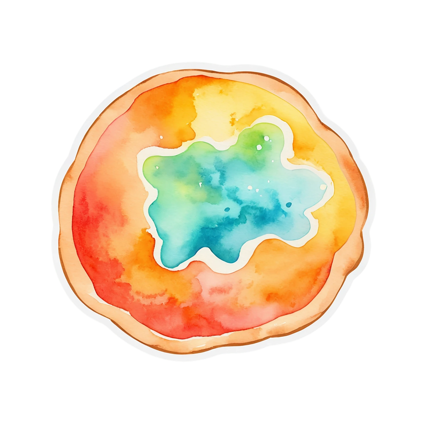 Pizza watercolor sticker isolated on transparent background #20953