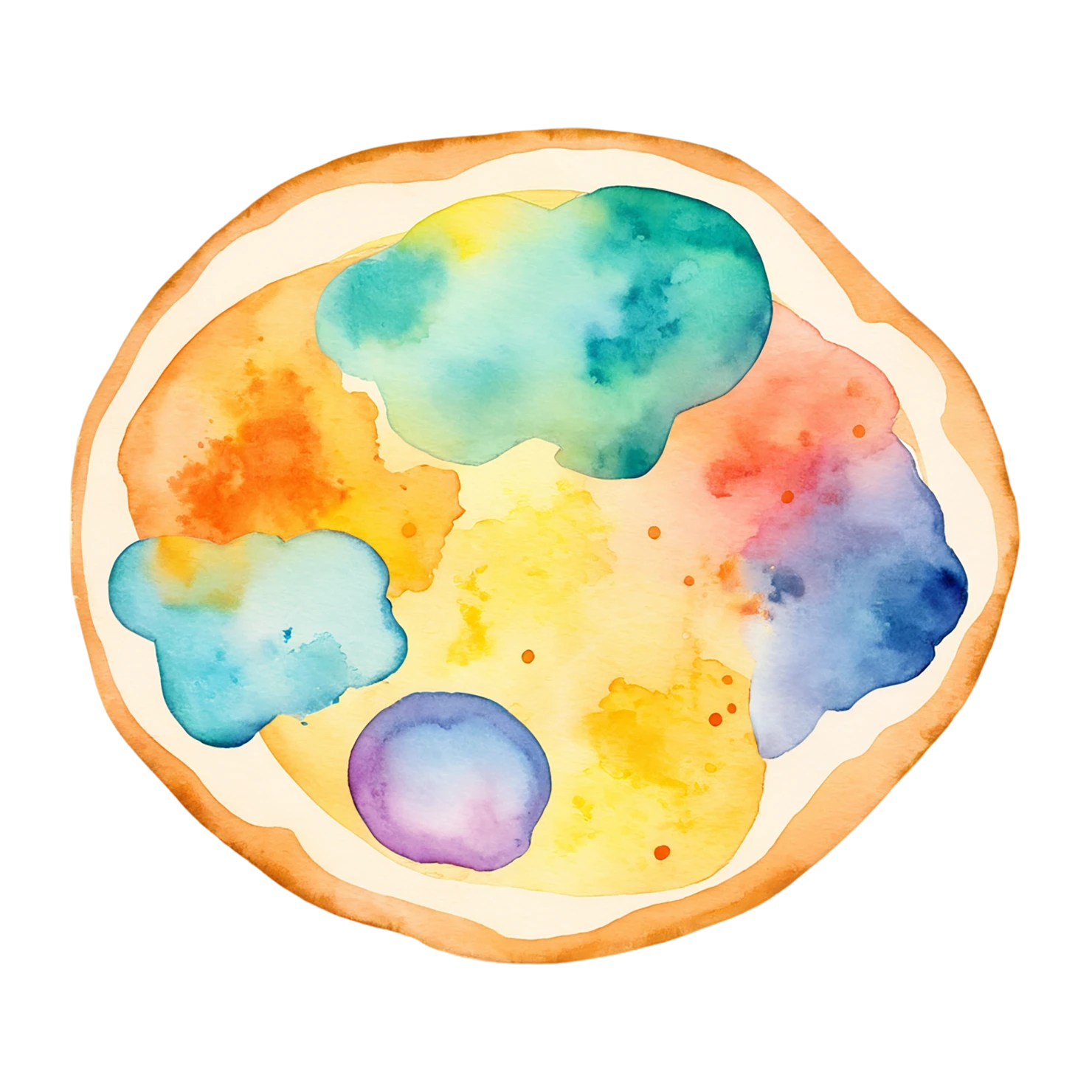 Pizza watercolor sticker isolated on transparent background #20955